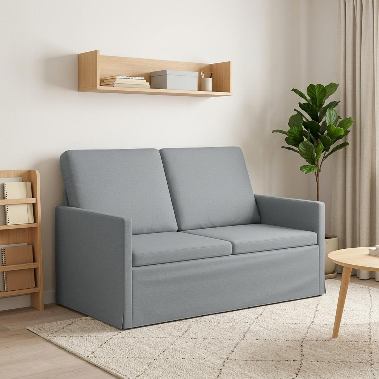 vidaXL Καναπές 2 ατόμων Ανοιχτό γκρι 130 x 81 x 82 εκ. Ύφασμα