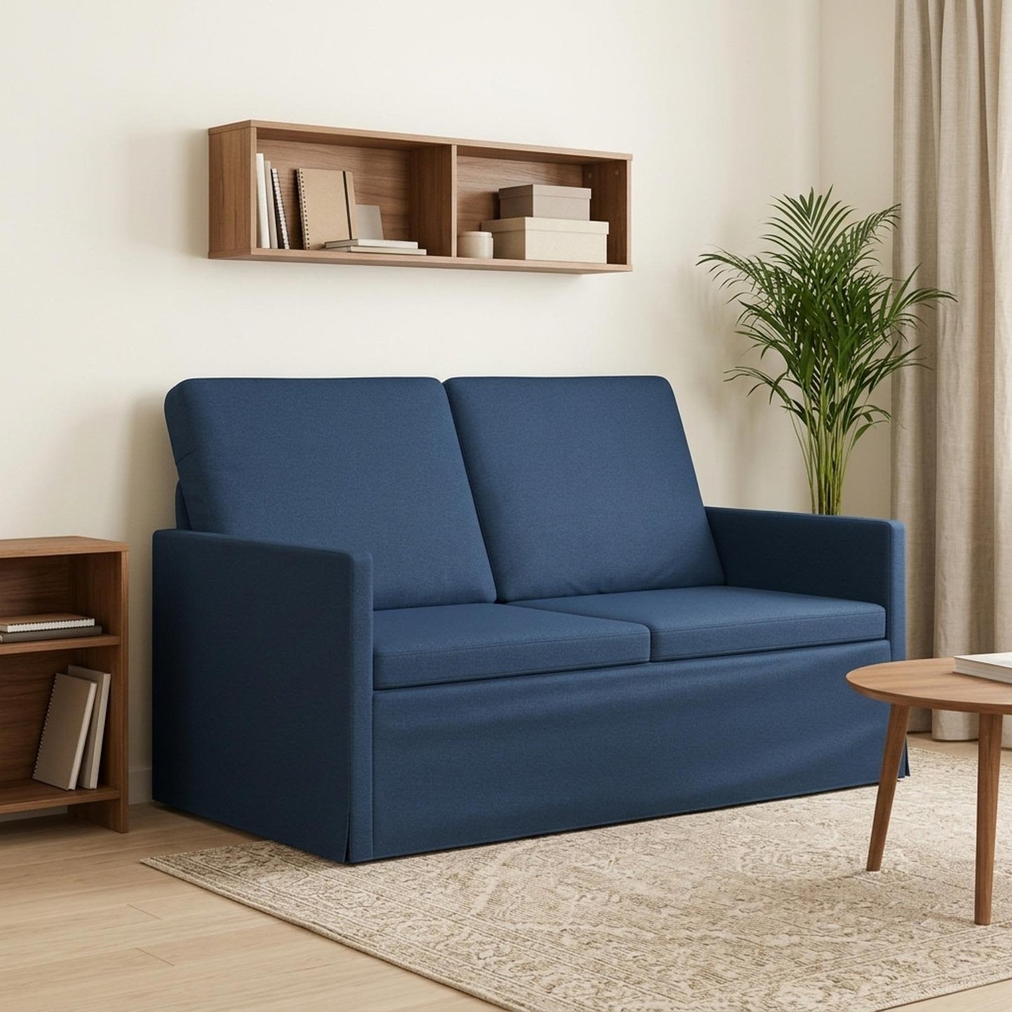 vidaXL Καναπές 2 ατόμων Μπλε 130 x 81 x 82 εκ. Ύφασμα