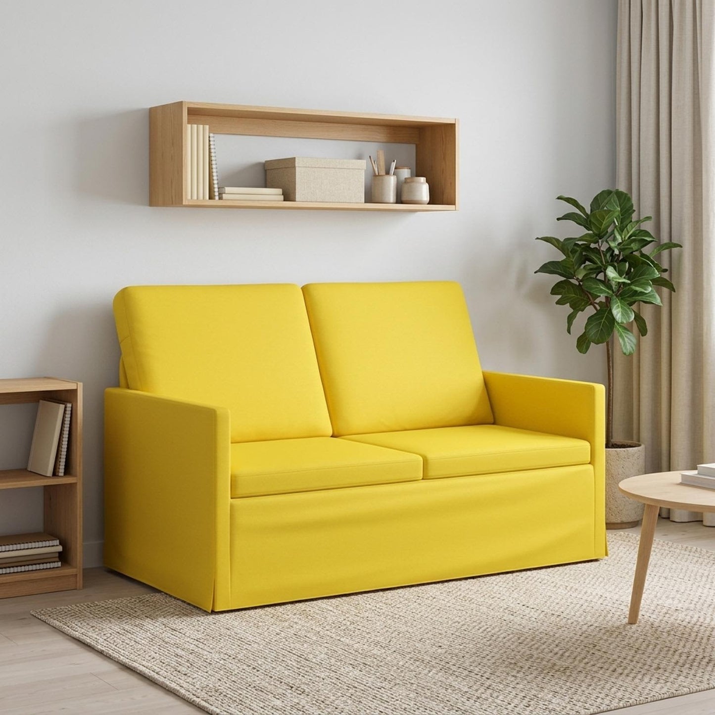 vidaXL Καναπές 2 ατόμων Απαλό Κίτρινο 130 x 81 x 82 εκ. Ύφασμα