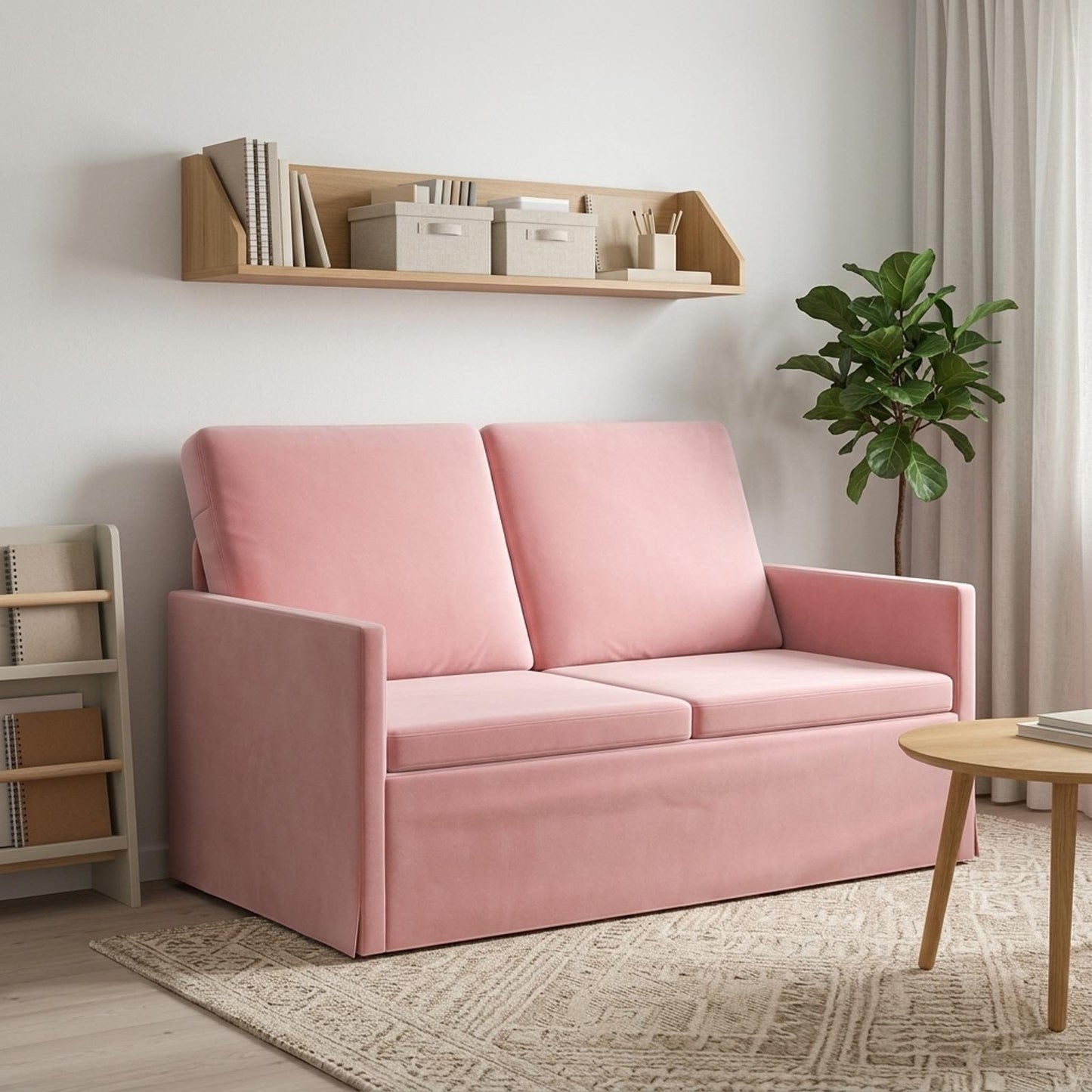 vidaXL Καναπές 2 ατόμων Ροζ 130 x 81 x 82 εκ. Βελούδο