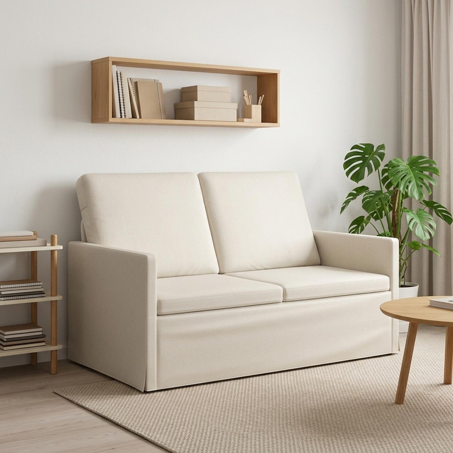 vidaXL Καναπές 2 ατόμων Κρεμ 130 x 81 x 82 εκ. Βελούδο