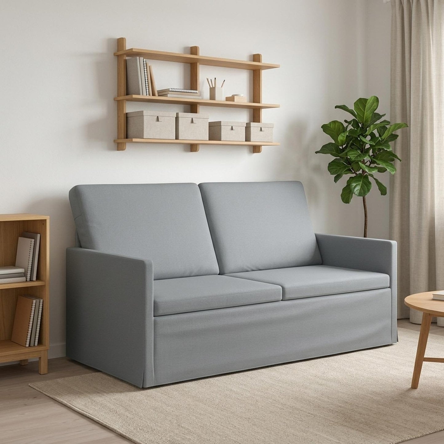 vidaXL Καναπές 2 ατόμων Ανοιχτό γκρι 150 x 81 x 82 εκ. Ύφασμα