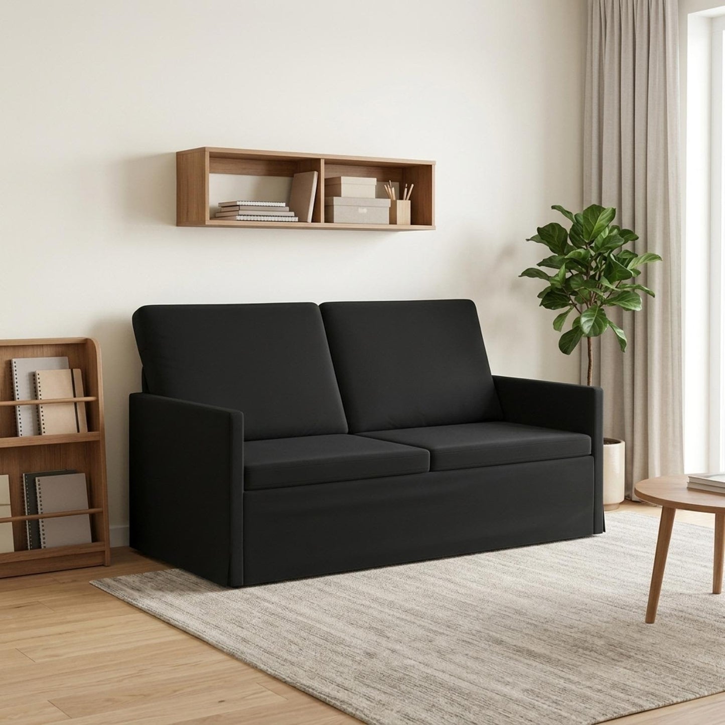 vidaXL Καναπές 2 ατόμων Μαύρο 150 x 81 x 82 εκ. Βελούδο