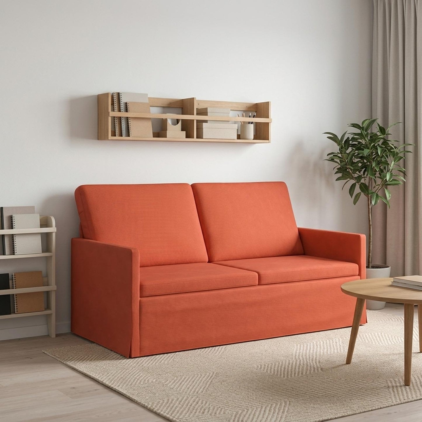 vidaXL Καναπές 2 ατόμων Κόκκινο Πορτοκαλί 150 x 81 x 82 εκ.