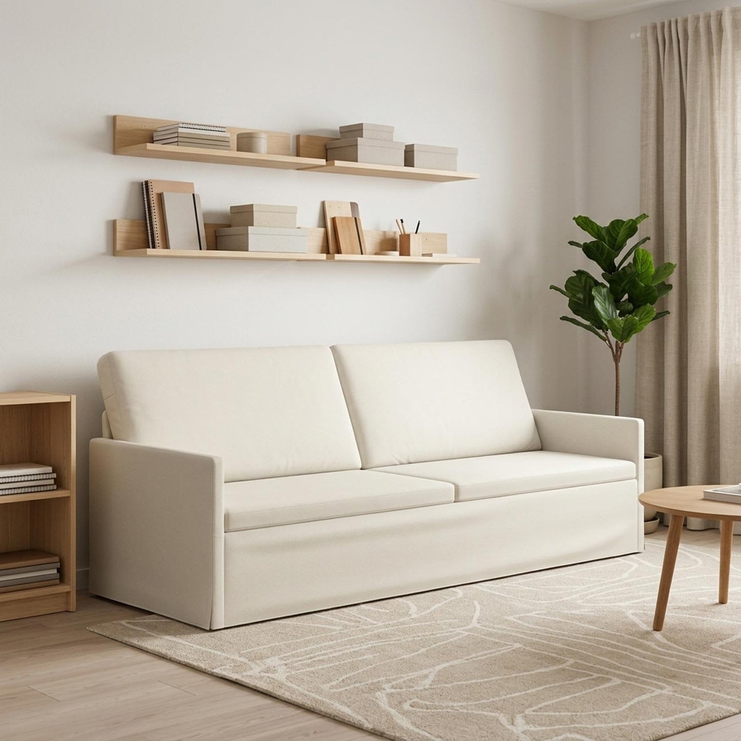 vidaXL Καθιστικό 3 ατόμων Κρεμ 220 x 81 x 82 εκ. Βελούδο