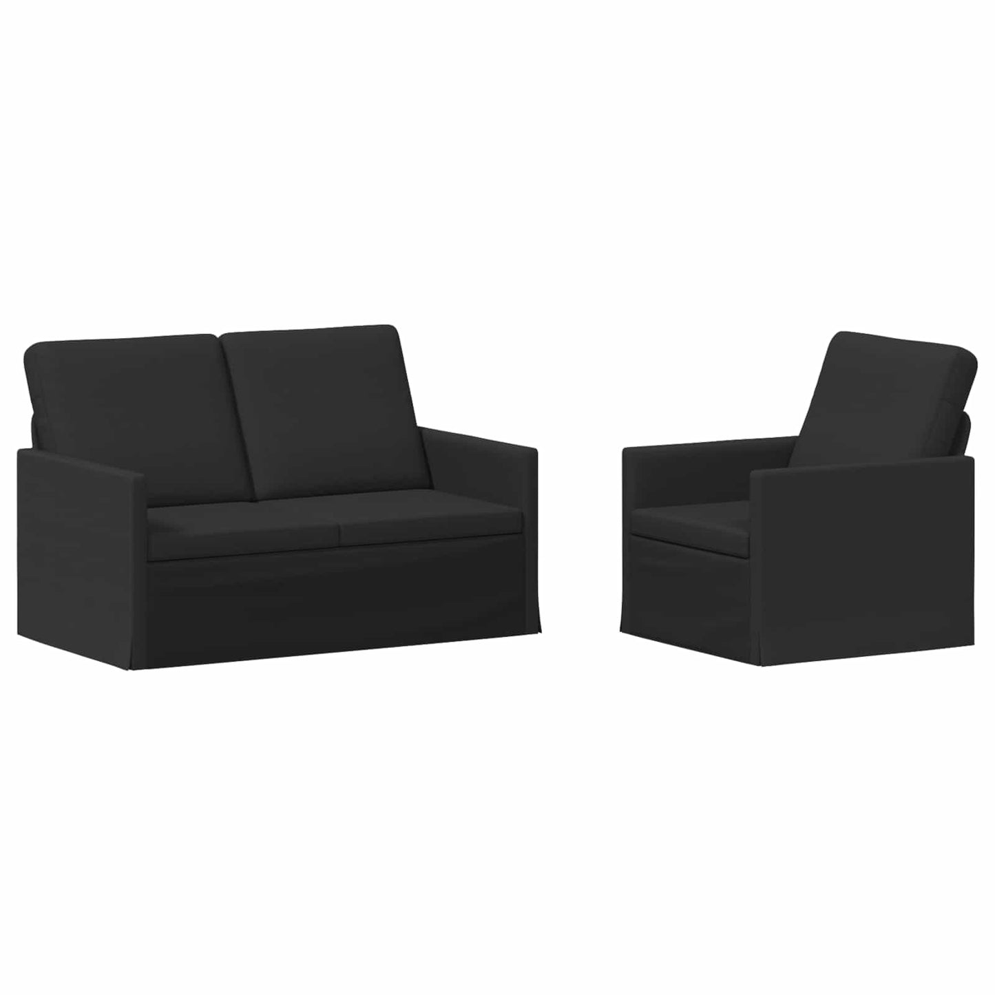 vidaXL Σετ Καναπέ 2 pcs Μαύρο Ύφασμα