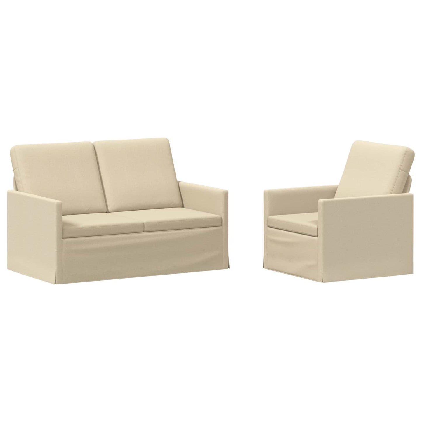 vidaXL Σετ Καναπέ 2 pcs Κρεμ Ύφασμα
