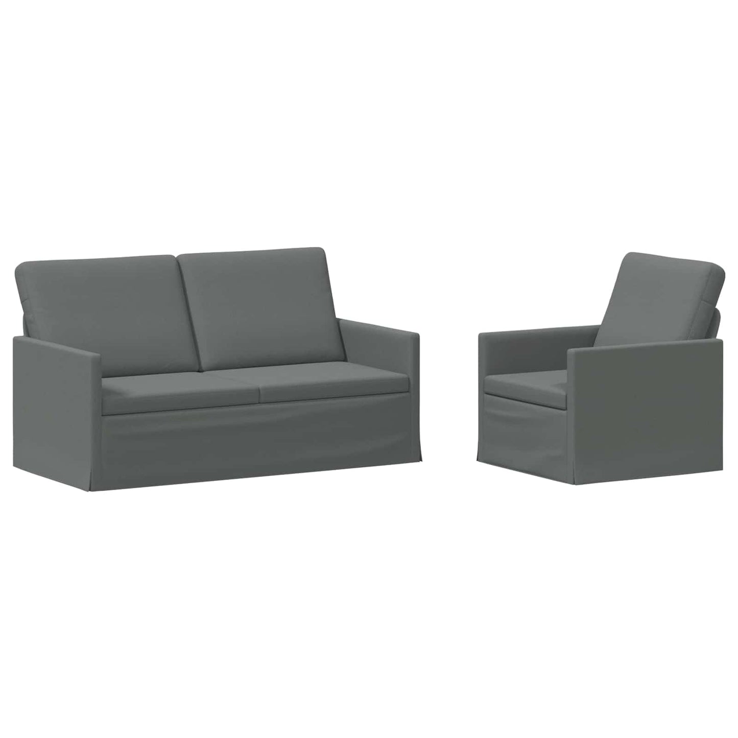vidaXL Σετ Καναπέ 2 pcs Σκούρο Γκρι Ύφασμα