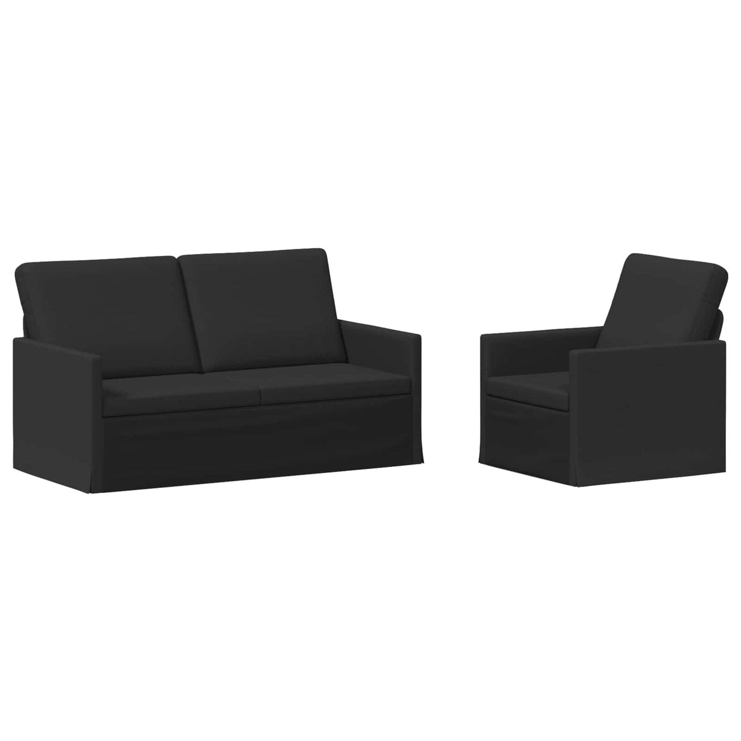 vidaXL Σετ Καναπέ 2 pcs Μαύρο Ύφασμα
