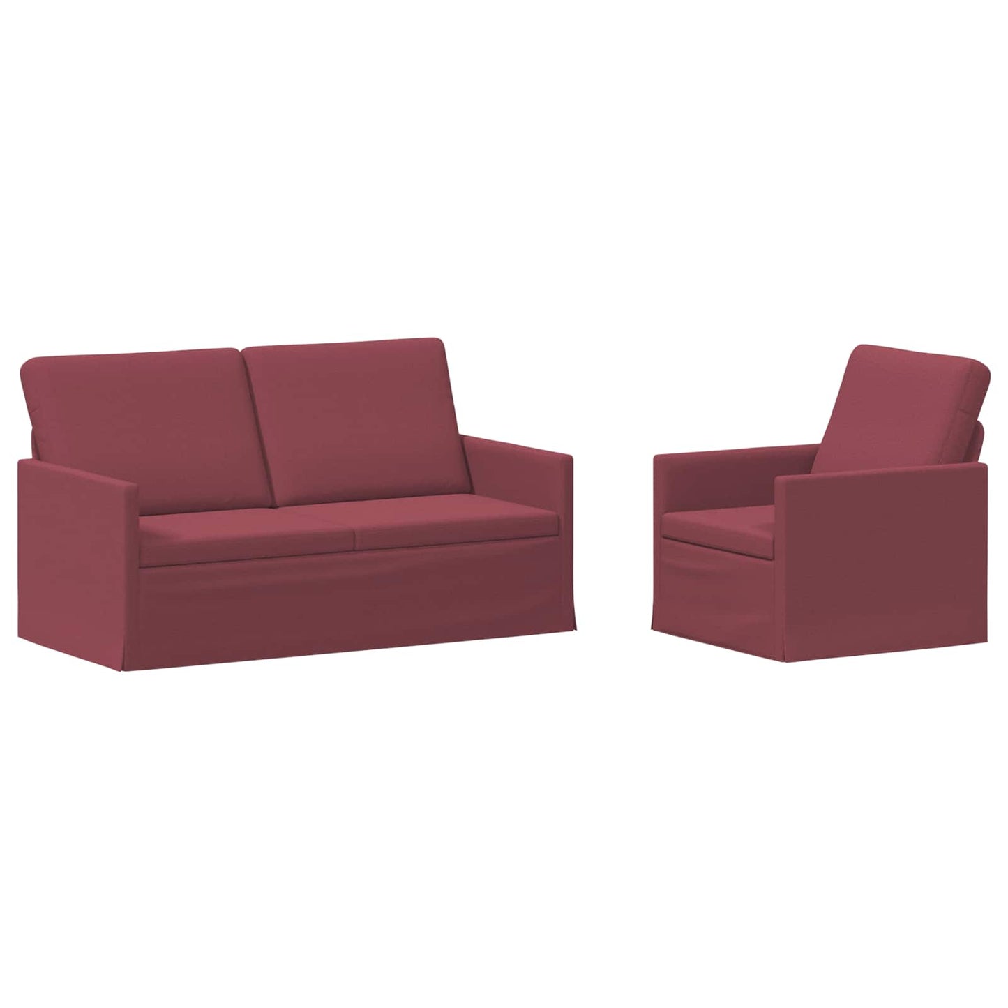 vidaXL Σετ Καναπέ 2 pcs Κόκκινο Ύφασμα