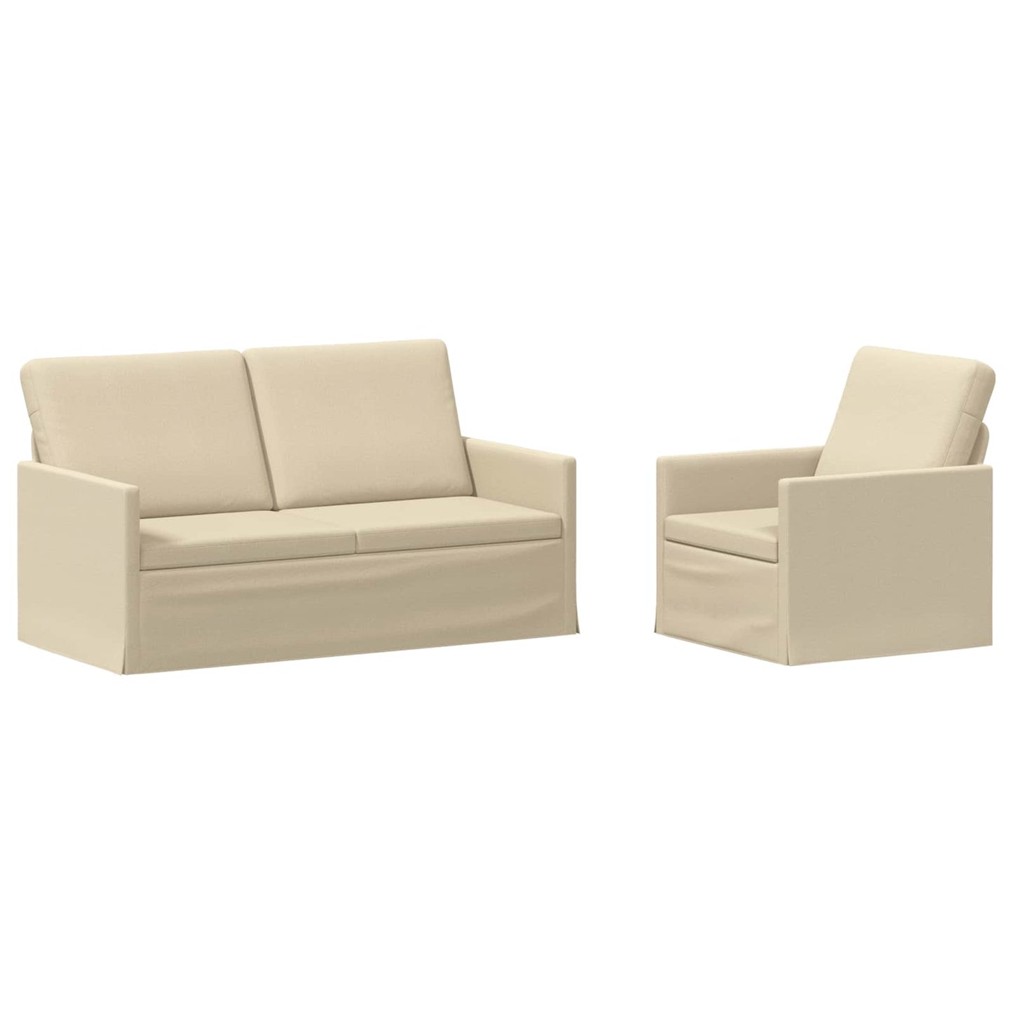 vidaXL Σετ Καναπέ 2 pcs Κρεμ Ύφασμα