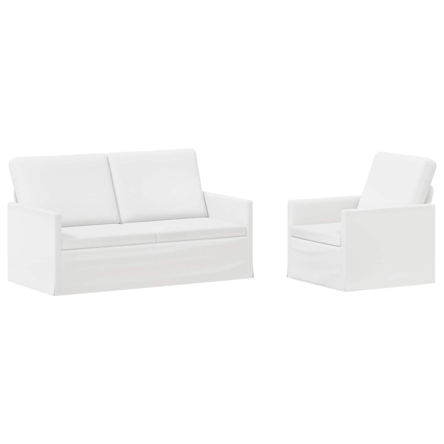 vidaXL Σετ Καναπέ 2 pcs Λευκό Ύφασμα