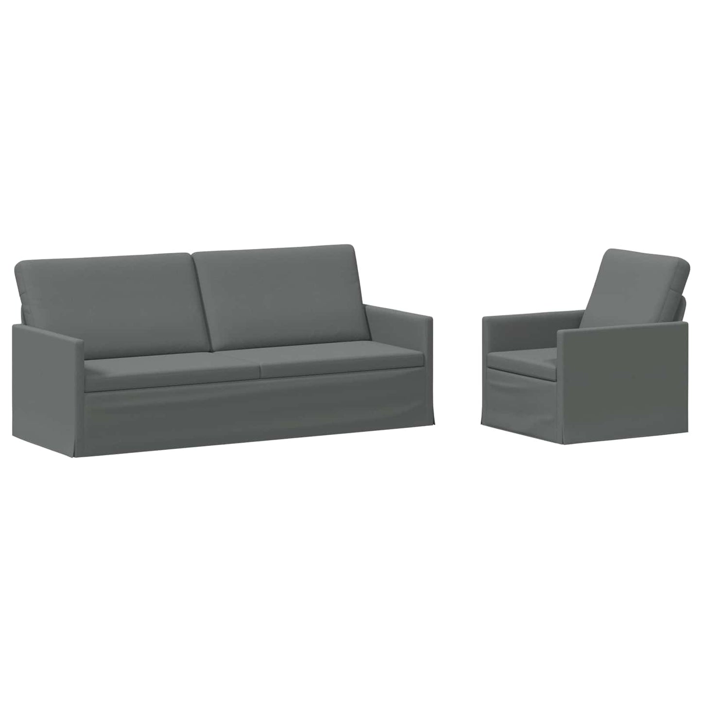 vidaXL Σετ Καναπέ 2 pcs Σκούρο Γκρι Ύφασμα