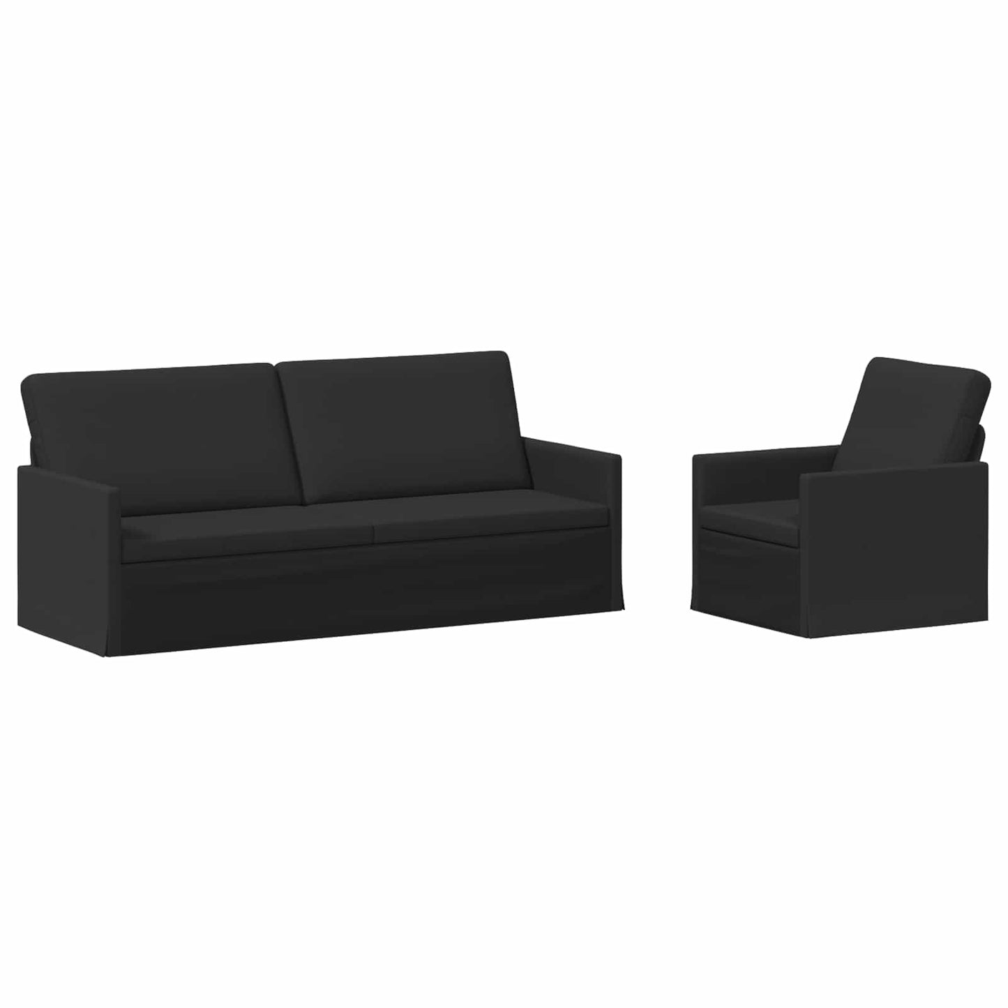 vidaXL Σετ Καναπέ 2 pcs Μαύρο Ύφασμα