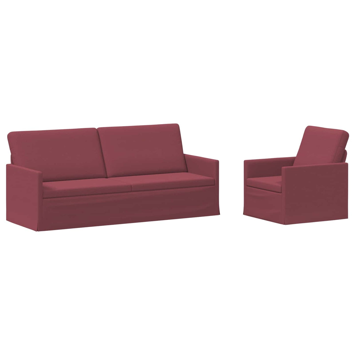 vidaXL Σετ Καναπέ 2 pcs Κόκκινο Ύφασμα