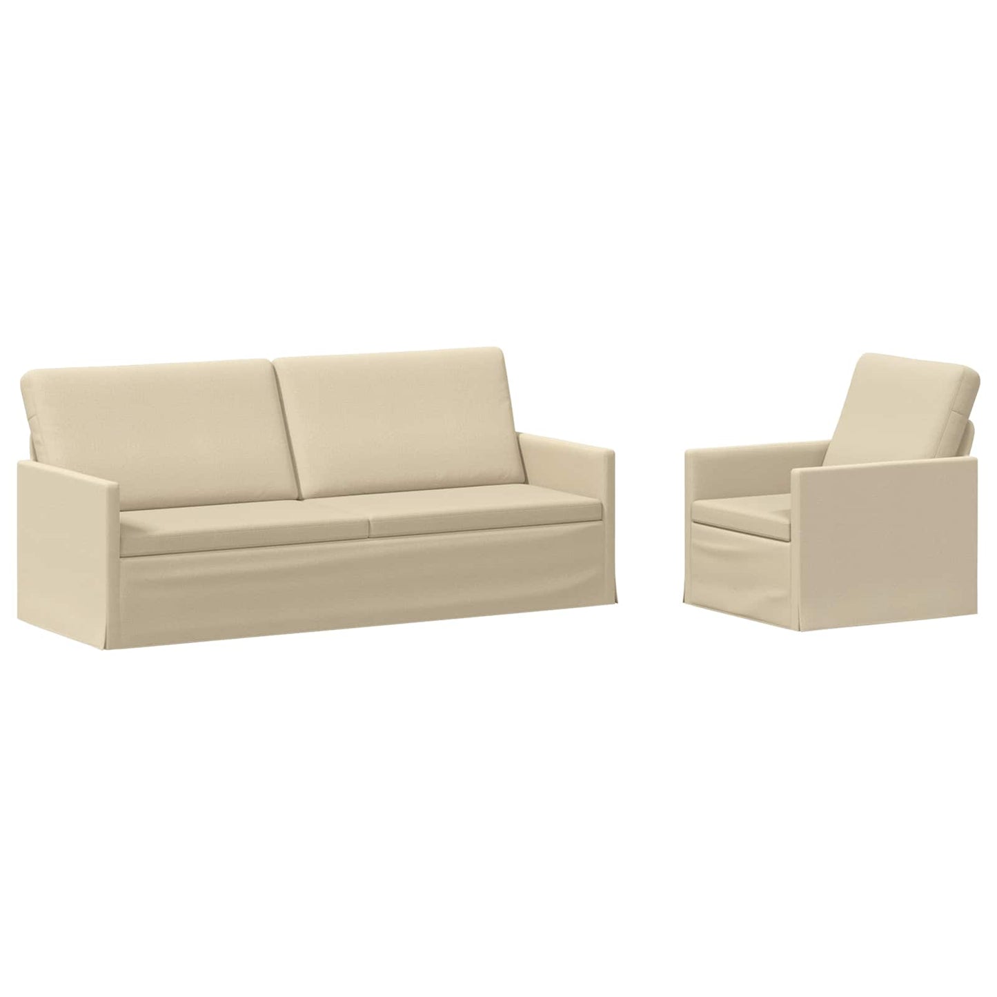 vidaXL Σετ Καναπέ 2 pcs Κρεμ Ύφασμα