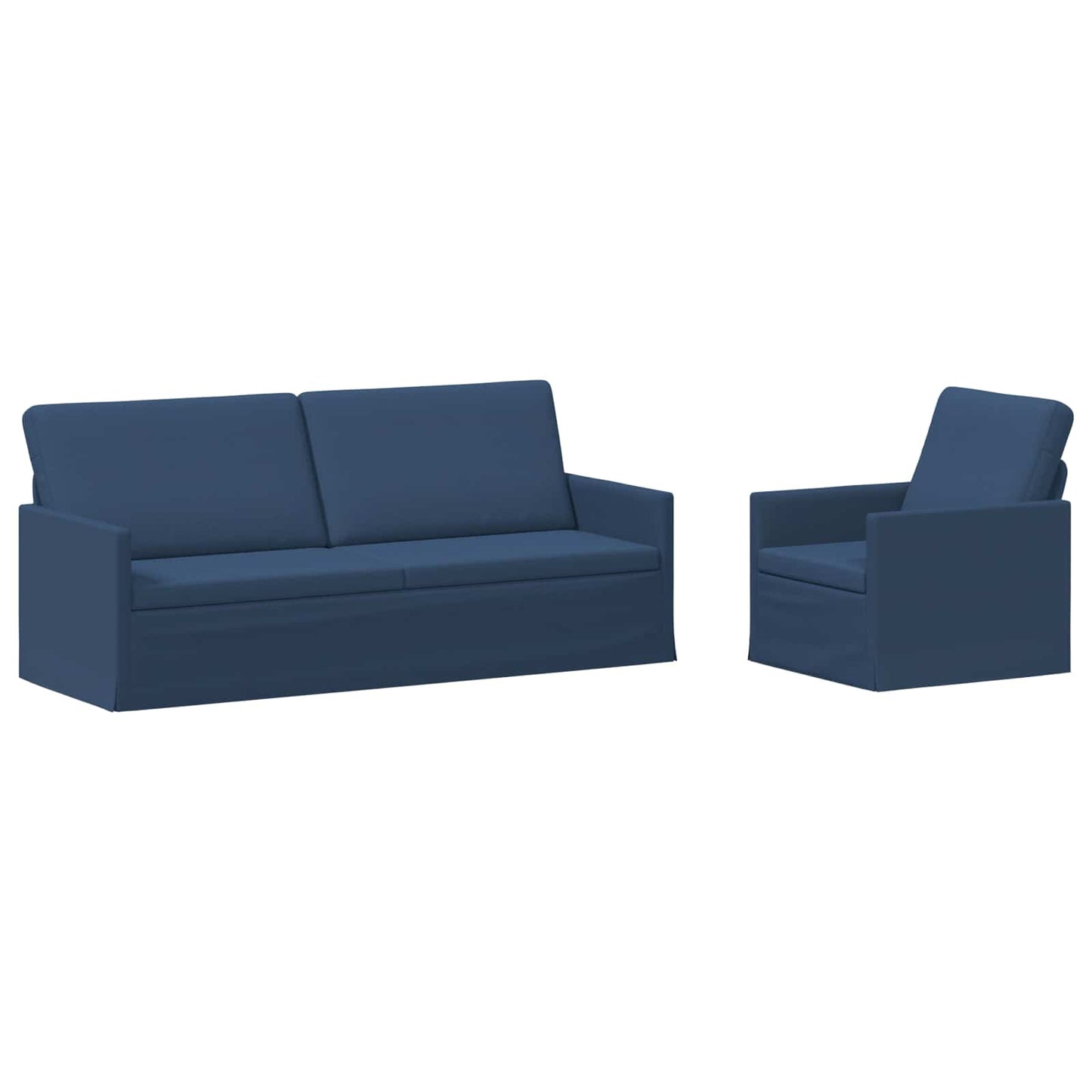 vidaXL Σετ Καναπέ 2 pcs Μπλε Ύφασμα