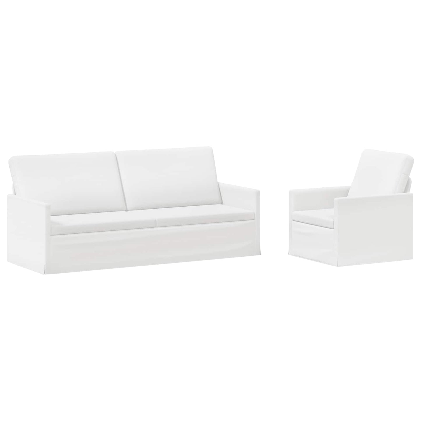 vidaXL Σετ Καναπέ 2 pcs Λευκό Ύφασμα