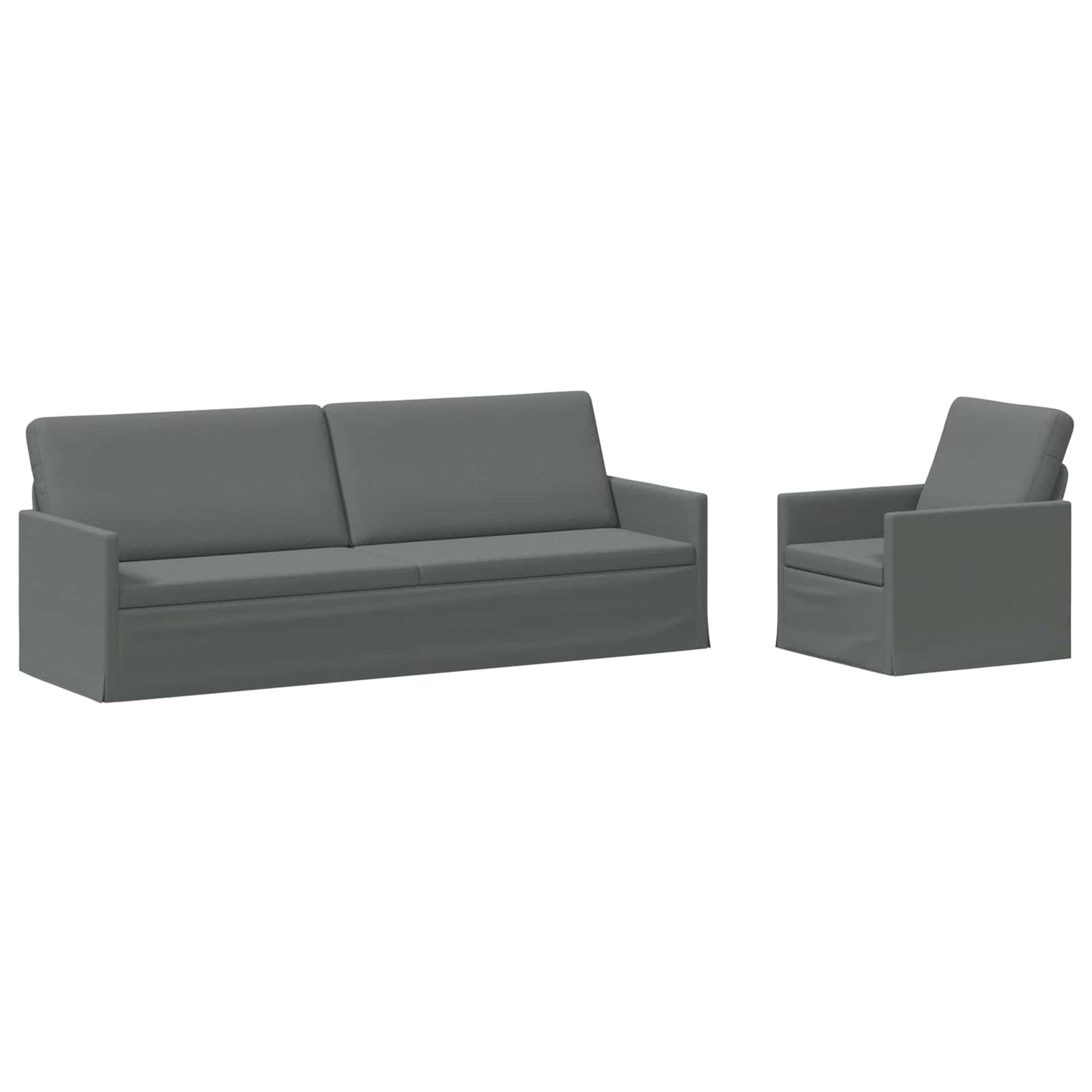 vidaXL Σετ Καναπέ 2 pcs Σκούρο Γκρι Ύφασμα