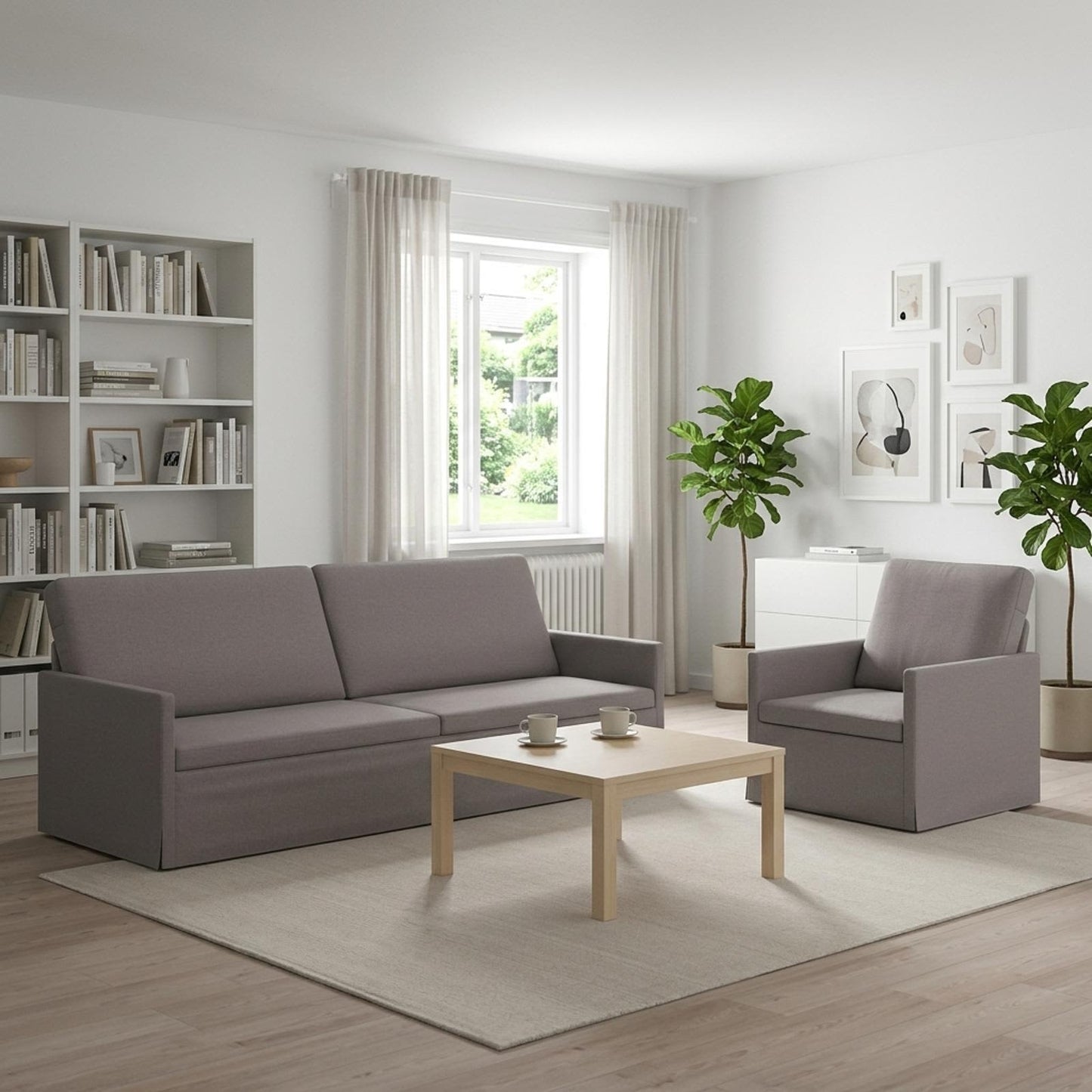 vidaXL Σετ Καναπέ 2 pcs Taupe Ύφασμα