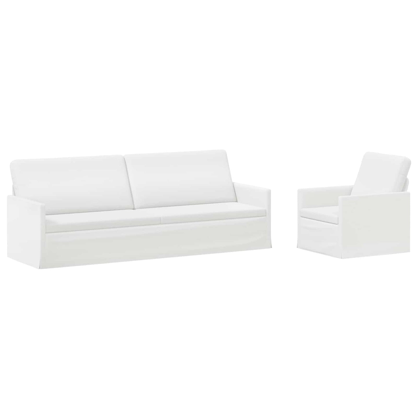 vidaXL Σετ Καναπέ 2 pcs Λευκό Ύφασμα