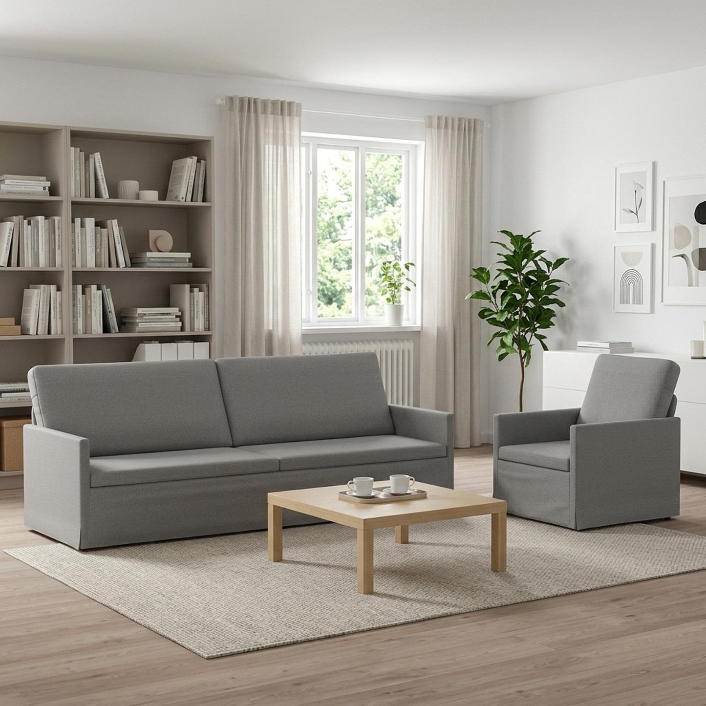 vidaXL Σετ Καναπέ 2 pcs Σκίουρος Γκρί Ύφασμα