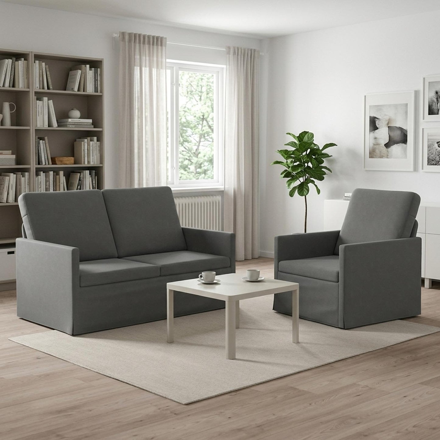 vidaXL Σετ Καναπέ 2 pcs Σκούρο Γκρι Βελούδο