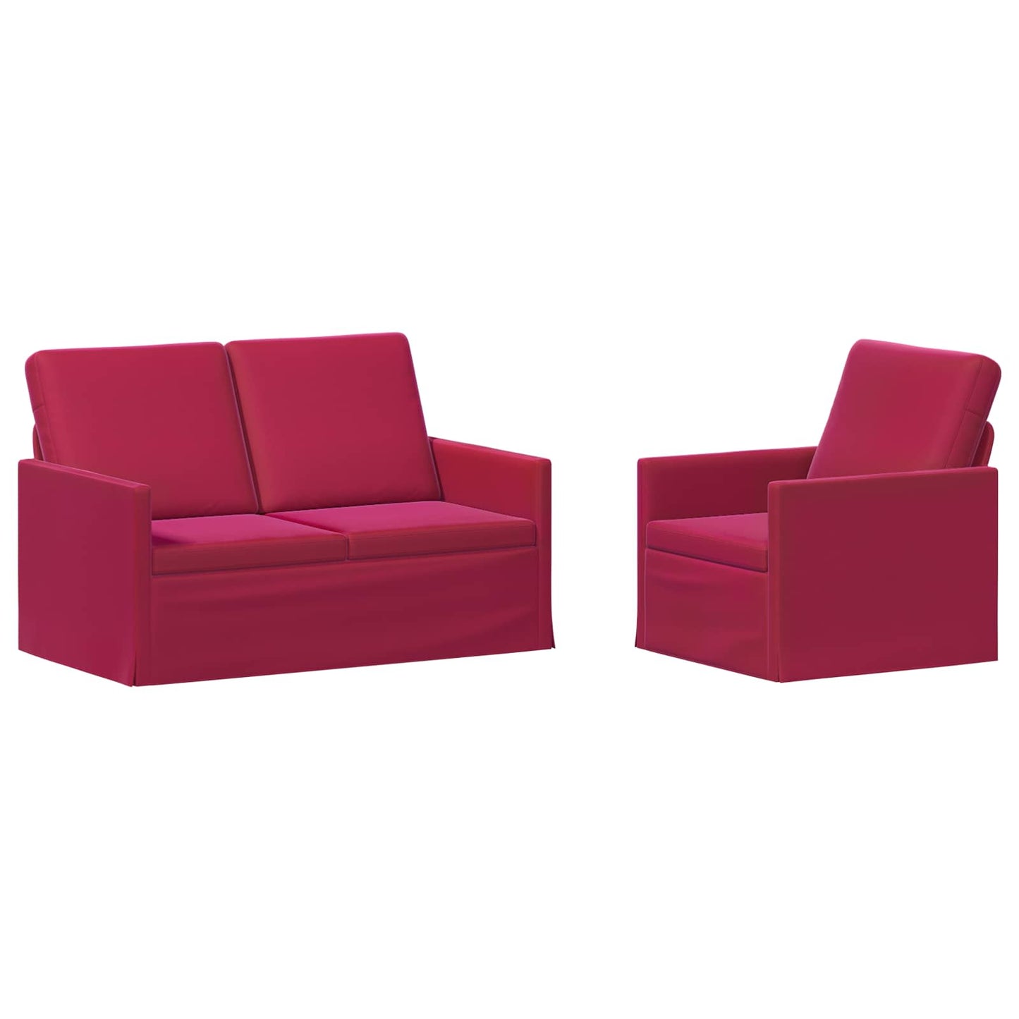 vidaXL Σετ Καναπέ 2 pcs Κόκκινο Βελούδο