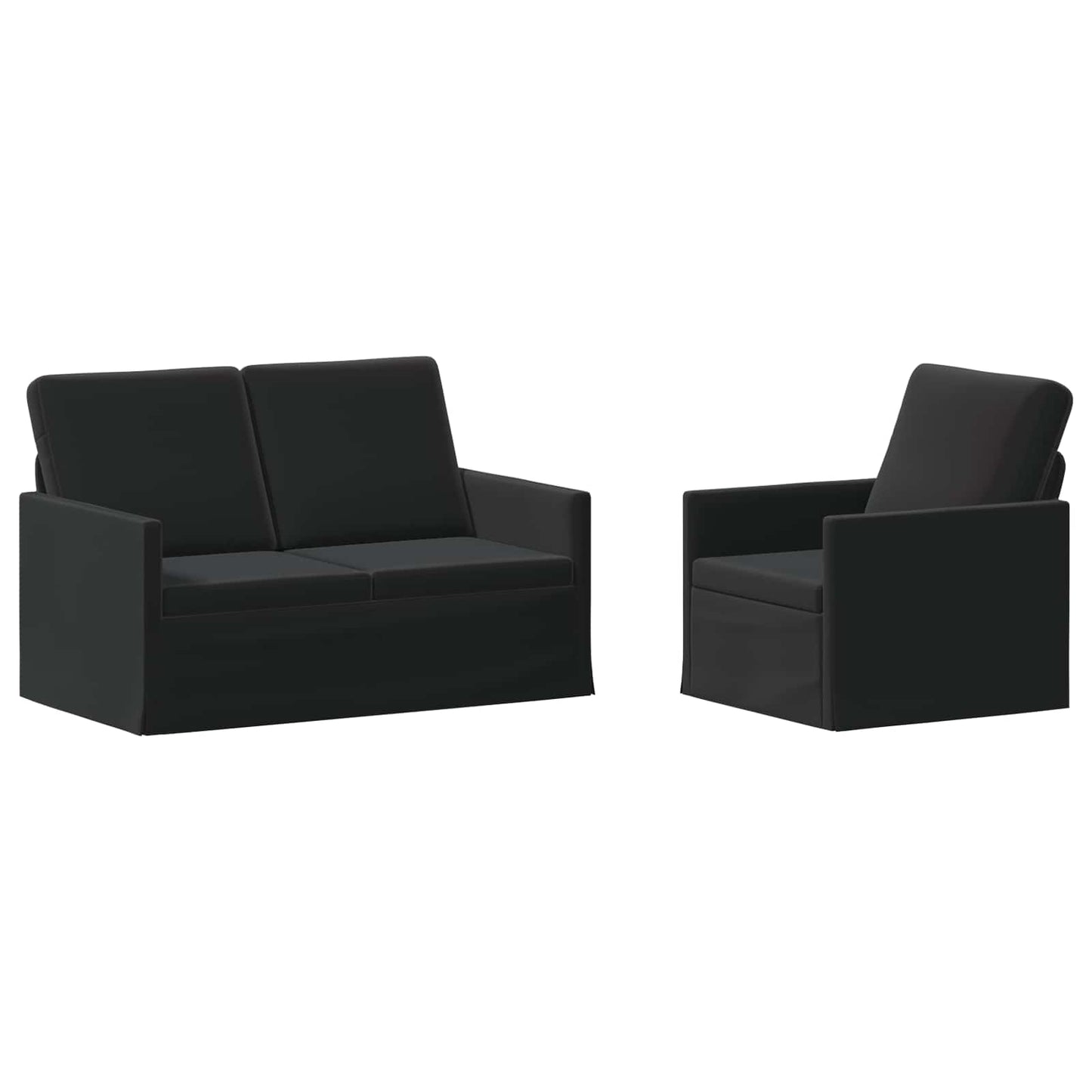vidaXL Σετ Καναπέ 2 pcs Μαύρο Βελούδο