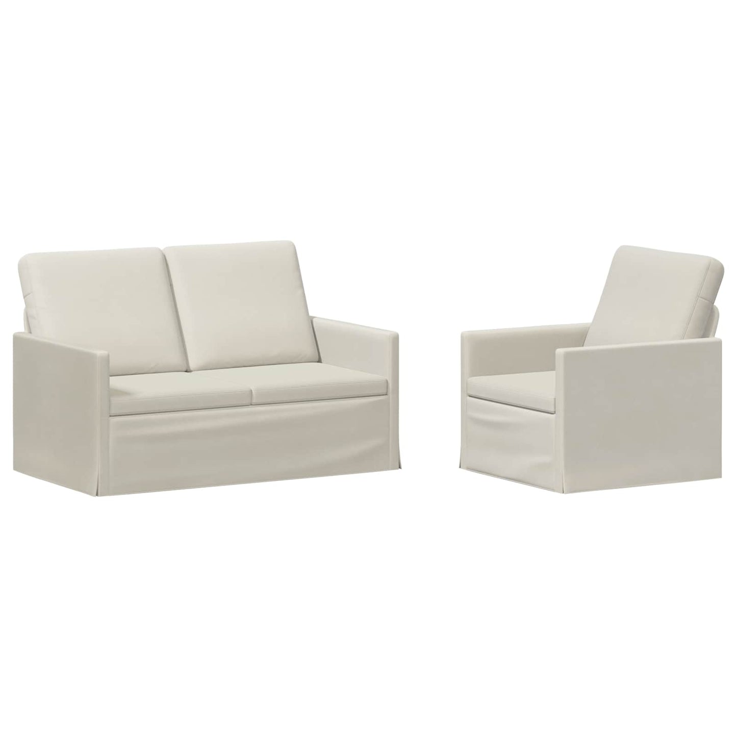 vidaXL Σετ Καναπέ 2 pcs Κρεμ Βελούδο