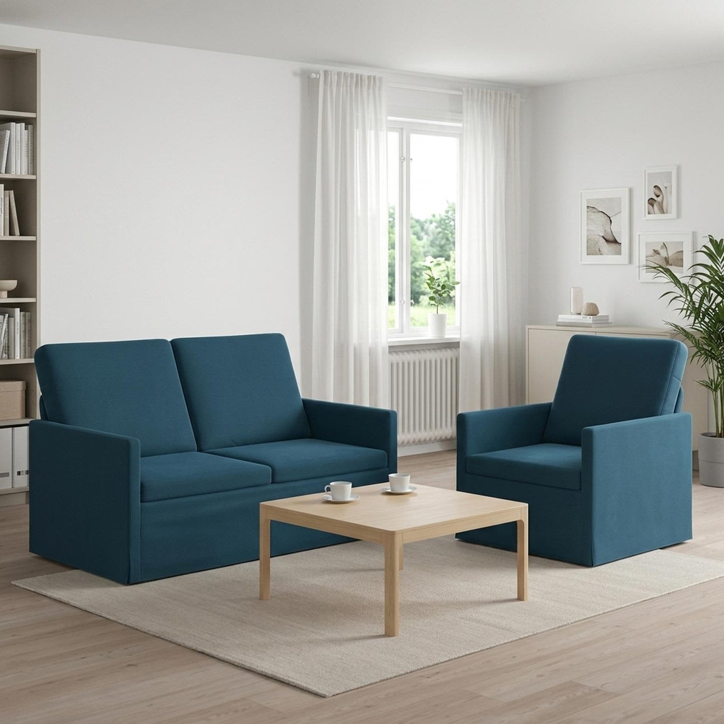 vidaXL Σετ Καναπέ 2 pcs Μπλε Βελούδο