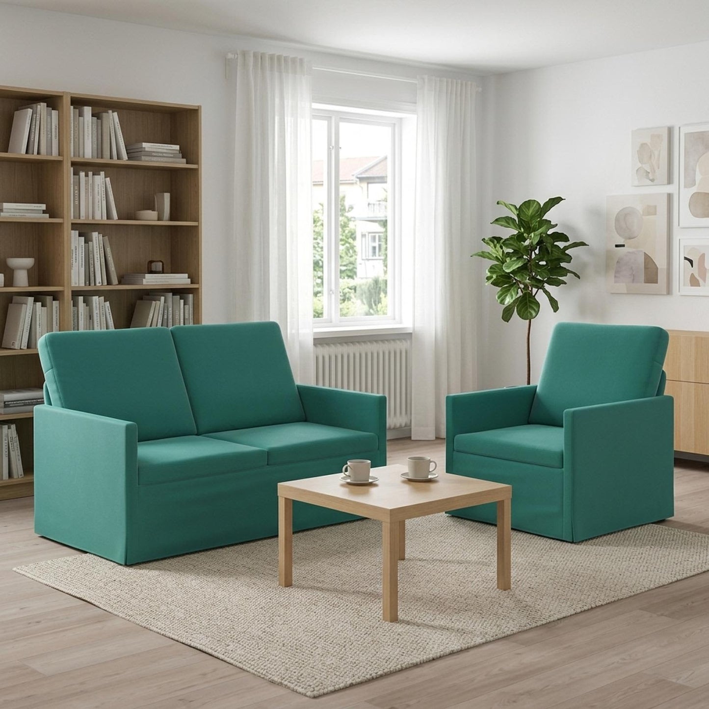 vidaXL Σετ Καναπέ 2 pcs Τιρκουάζ Βελούδο