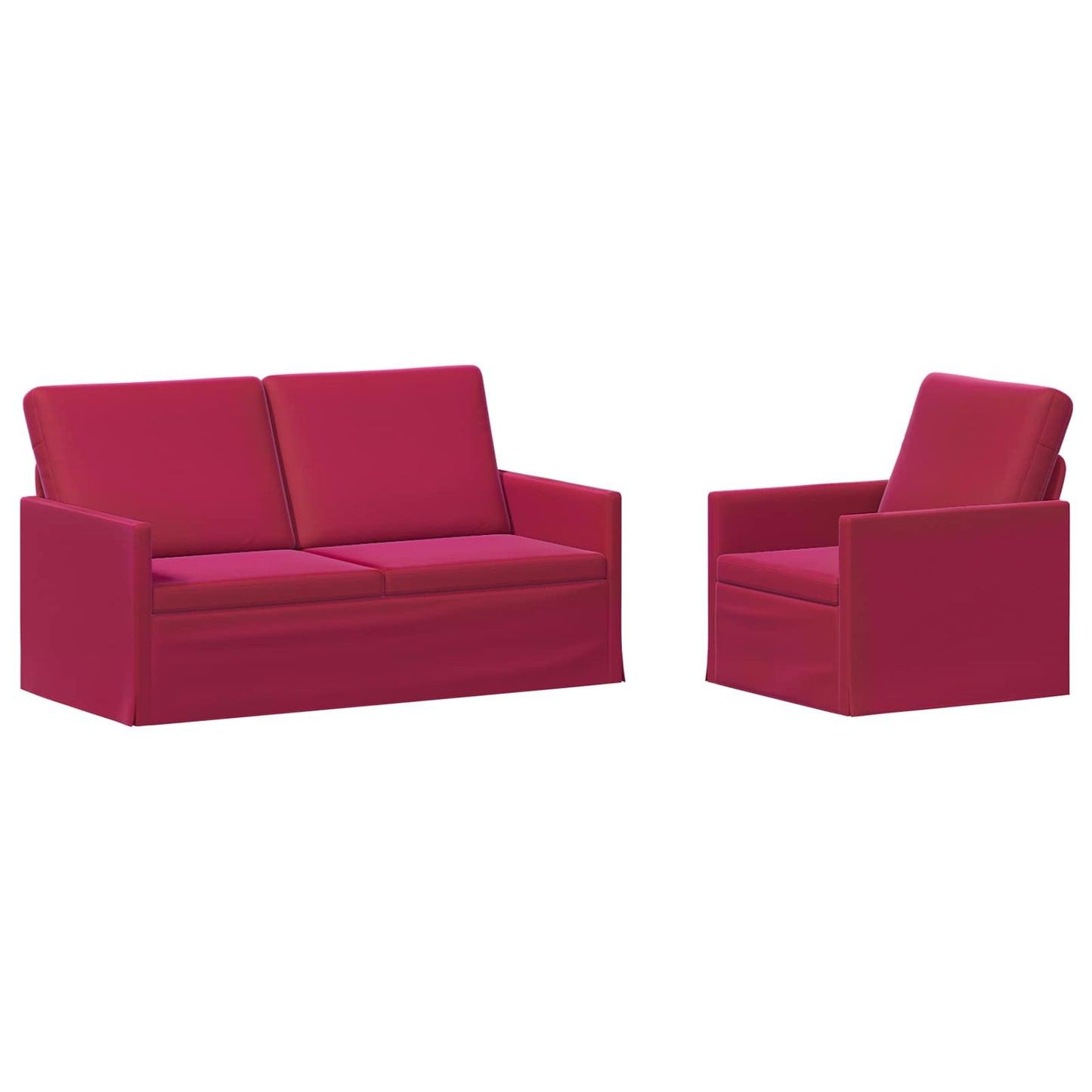 vidaXL Σετ Καναπέ 2 pcs Κόκκινο Βελούδο