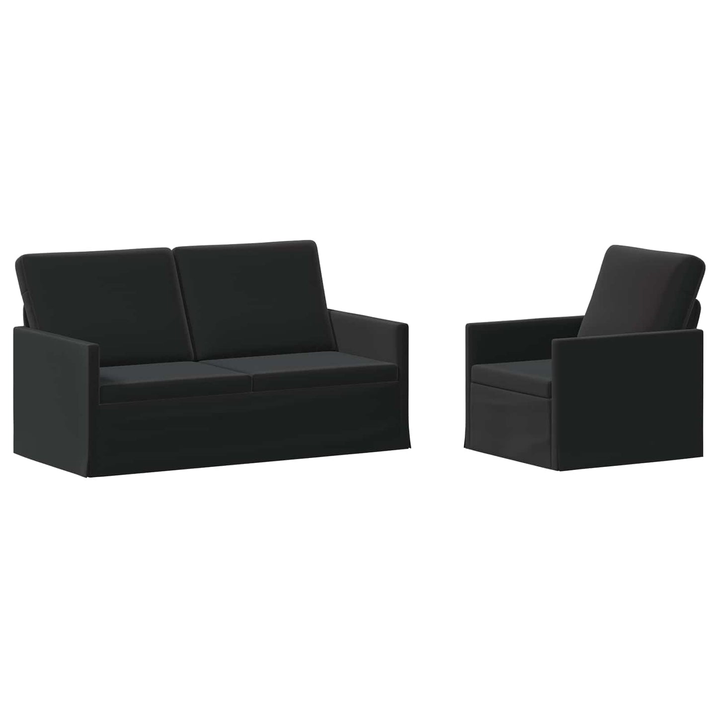vidaXL Σετ Καναπέ 2 pcs Μαύρο Βελούδο