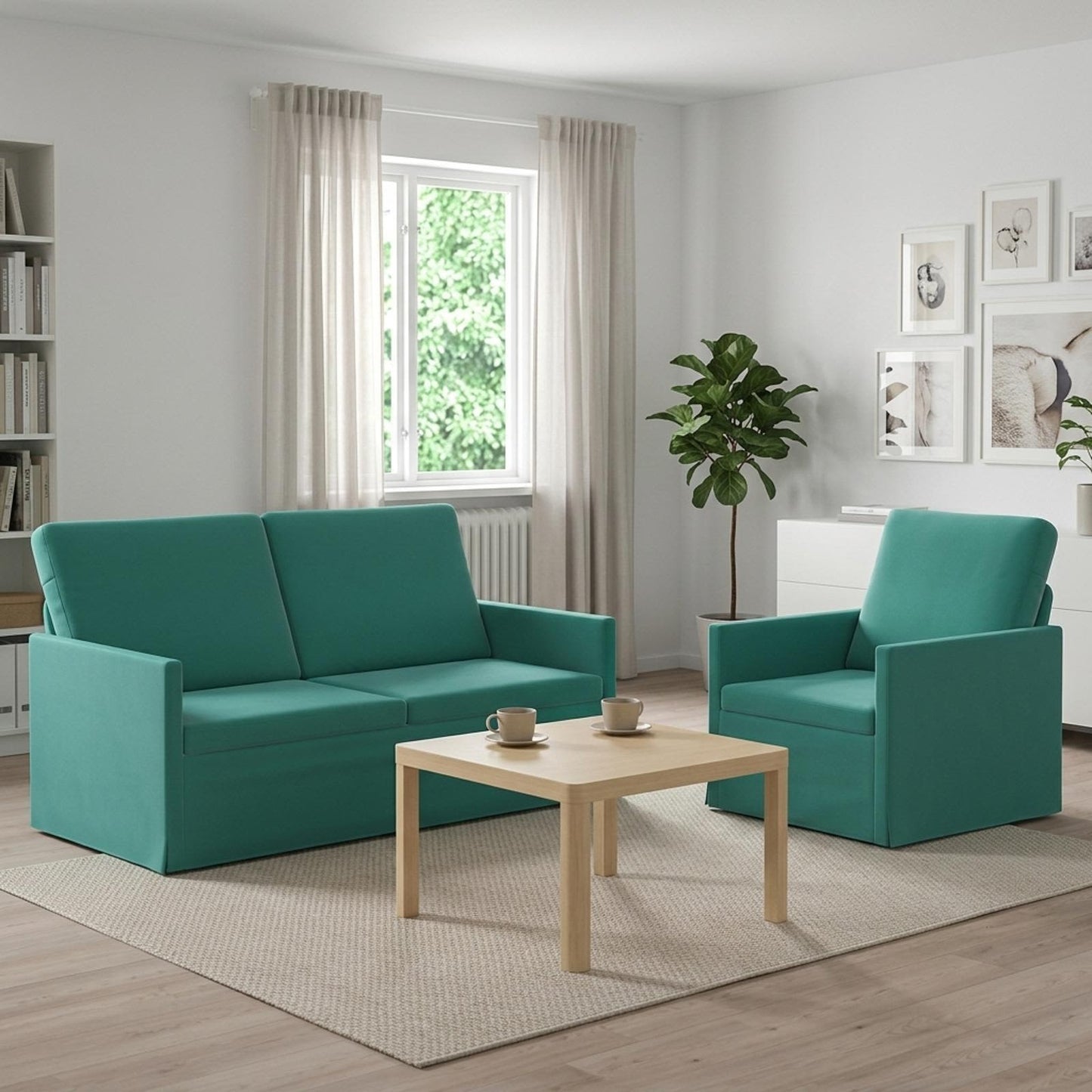 vidaXL Σετ Καναπέ 2 pcs Τιρκουάζ Βελούδο