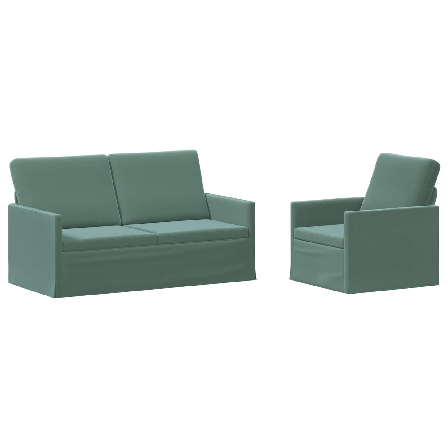 vidaXL Σετ Καναπέ 2 pcs Θαλασσί Βελούδο