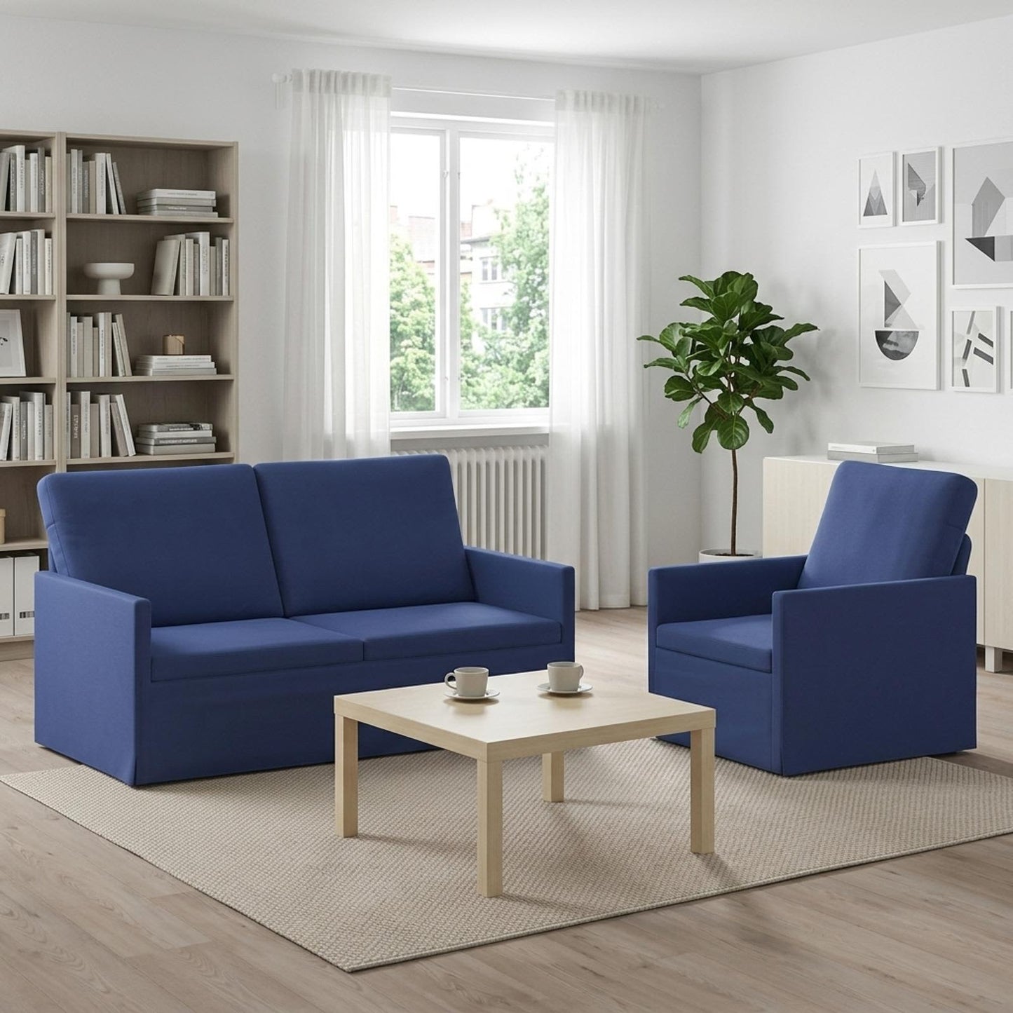 vidaXL Σετ Καναπέ 2 pcs Μπλε Αστυνομίας Βελούδο