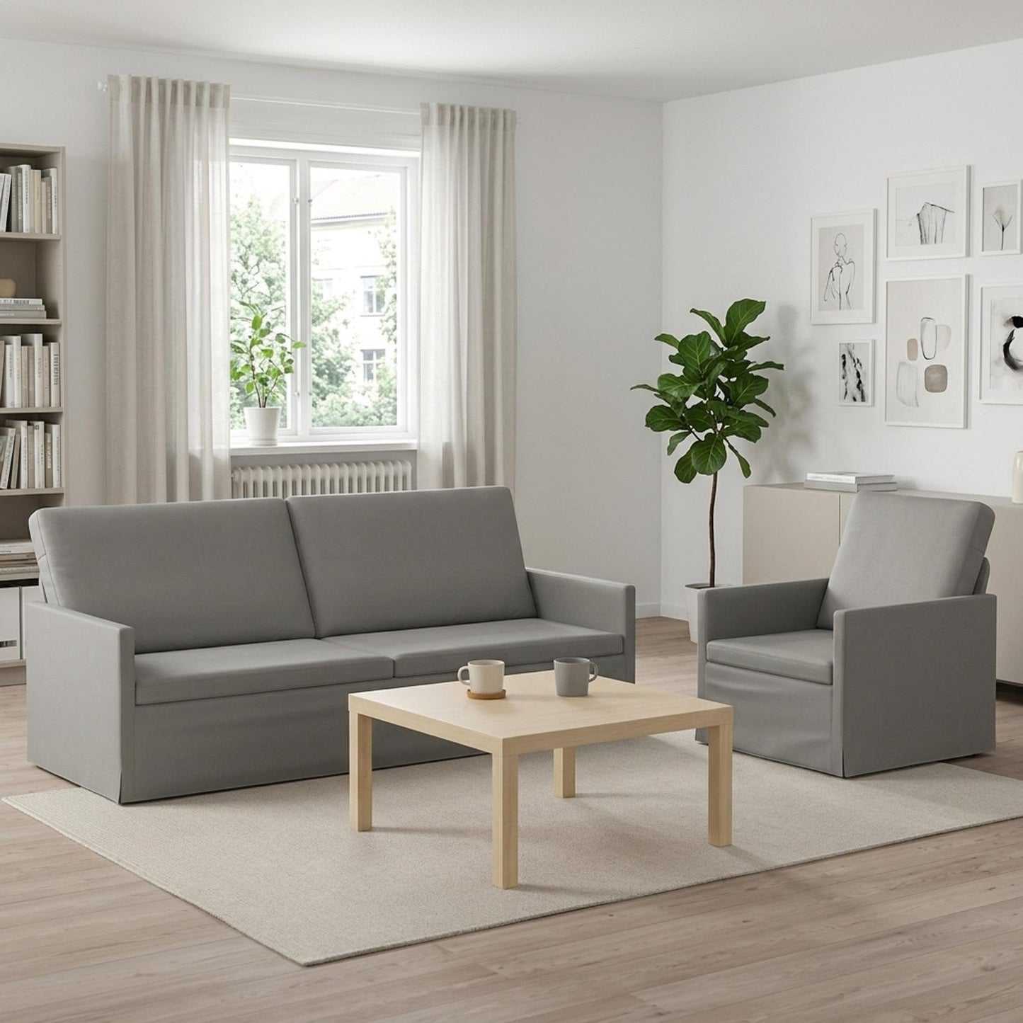 vidaXL Σετ Καναπέ 2 pcs Ανοιχτό γκρι Βελούδο
