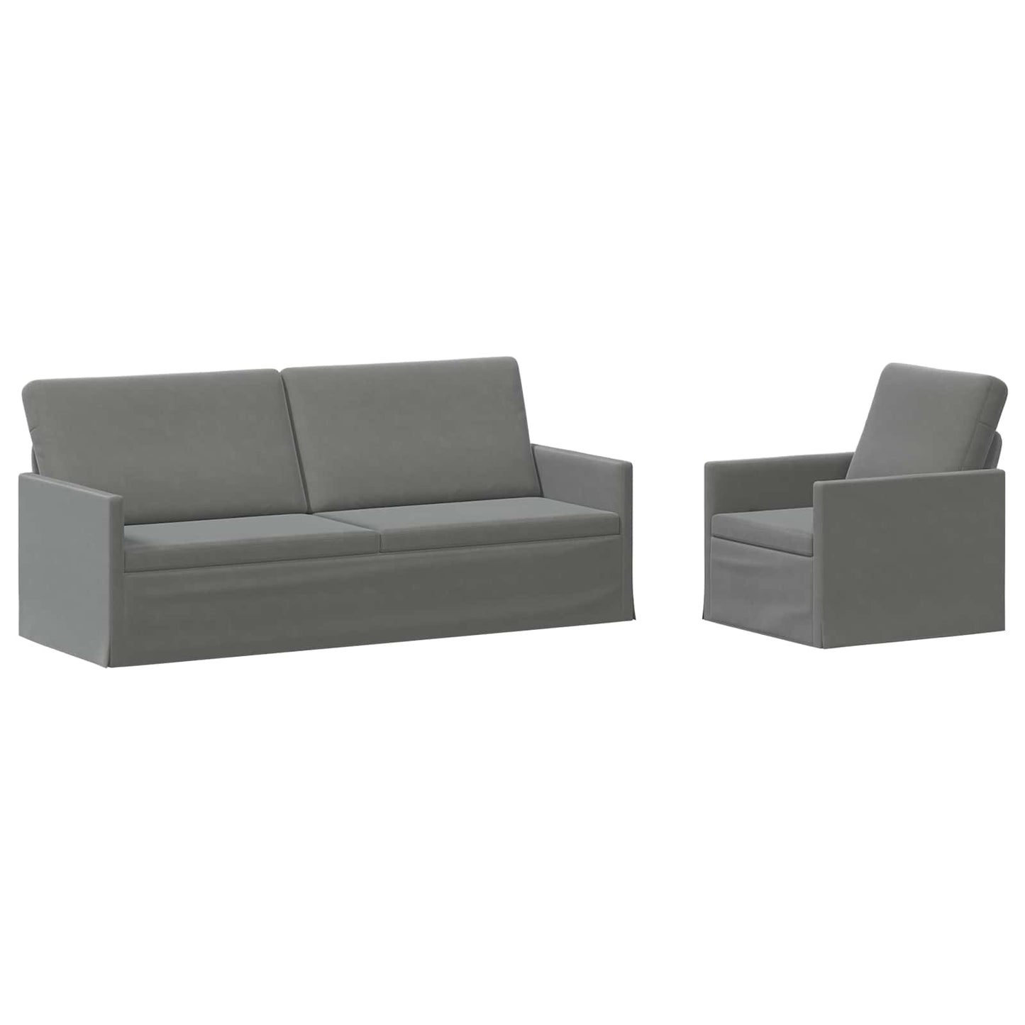 vidaXL Σετ Καναπέ 2 pcs Σκούρο Γκρι Βελούδο