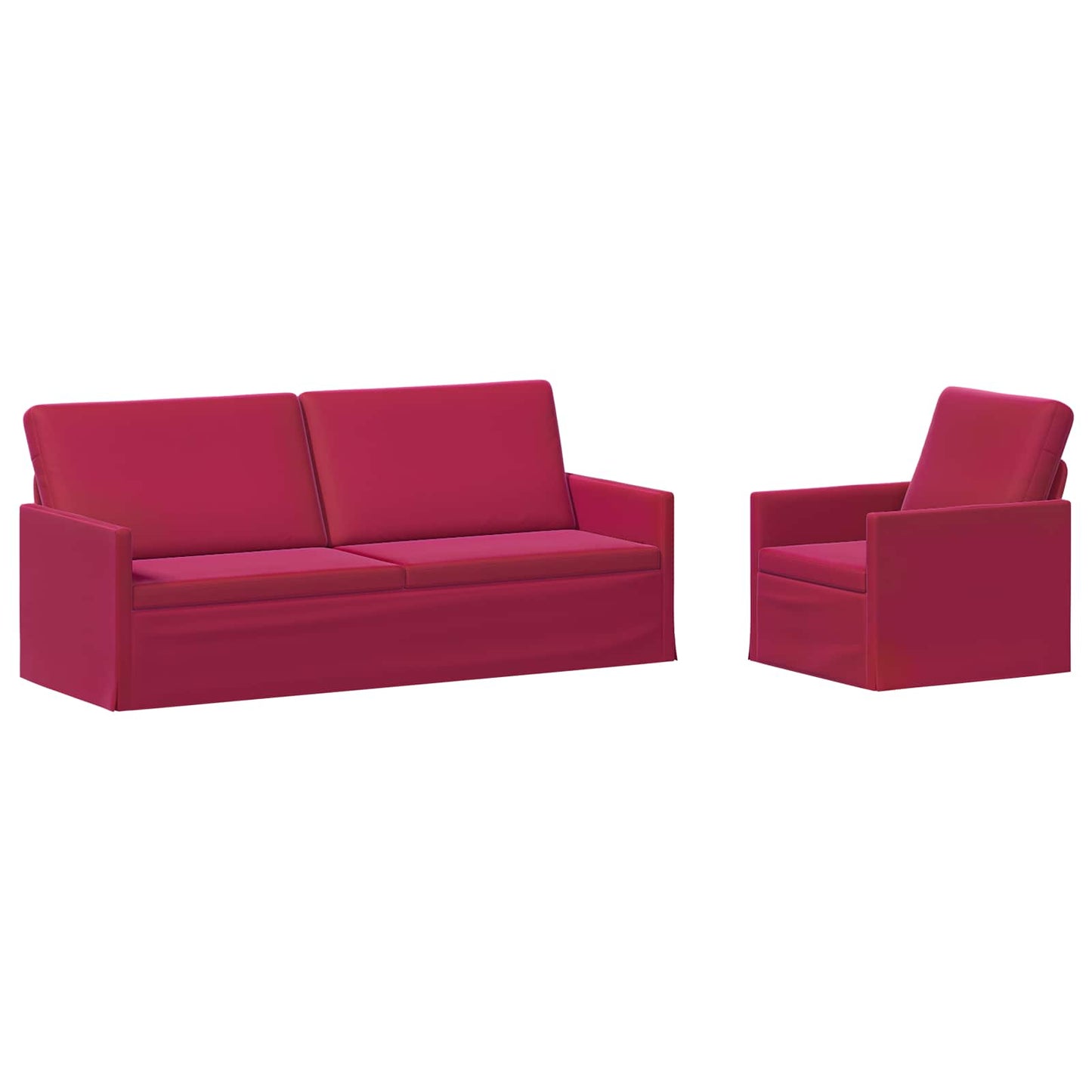 vidaXL Σετ Καναπέ 2 pcs Κόκκινο Βελούδο