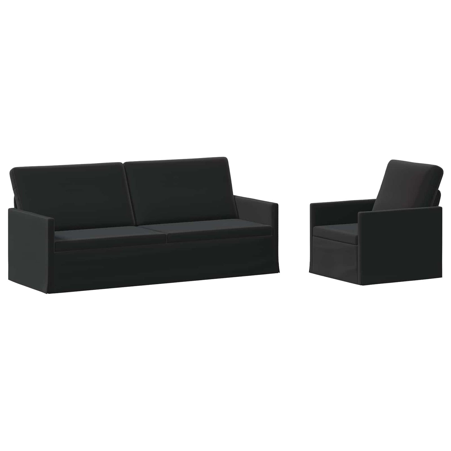 vidaXL Σετ Καναπέ 2 pcs Μαύρο Βελούδο