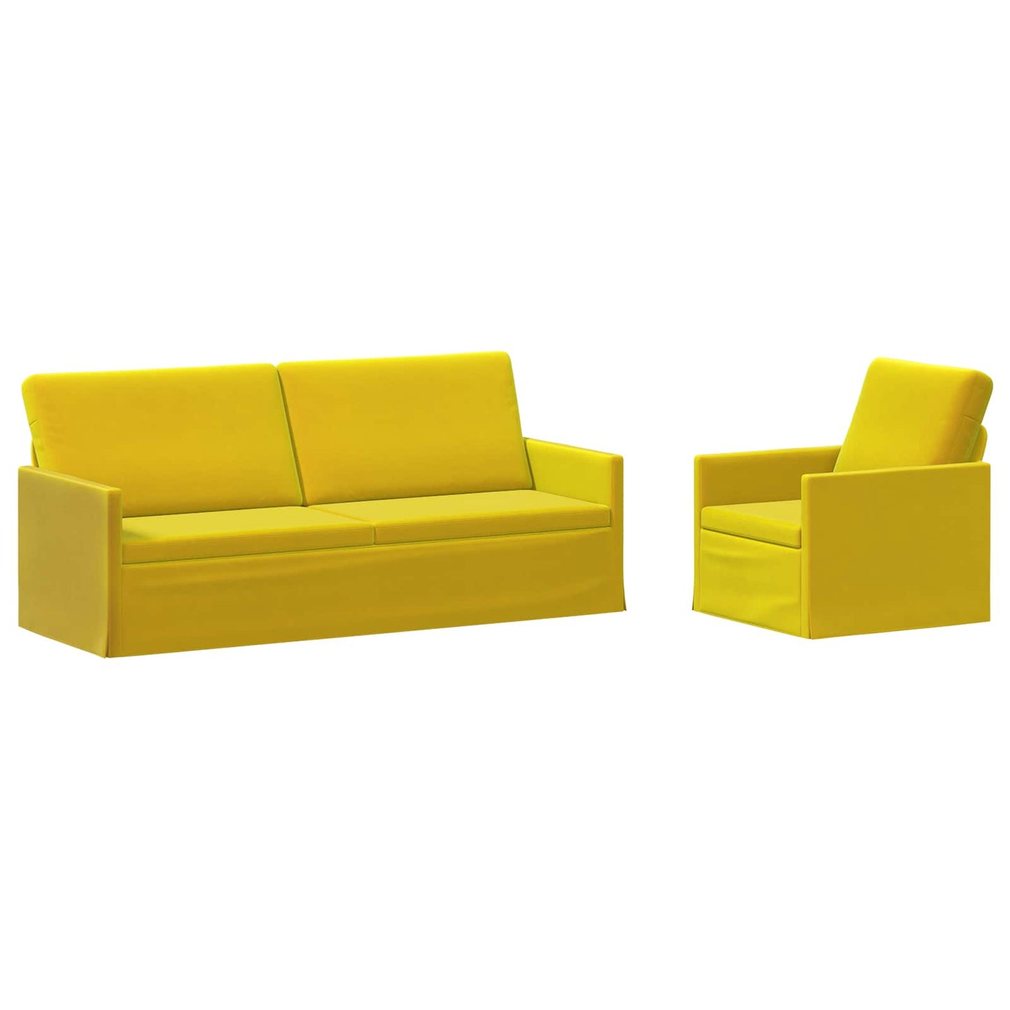vidaXL Σετ Καναπέ 2 pcs Κίτρινο Βελούδο