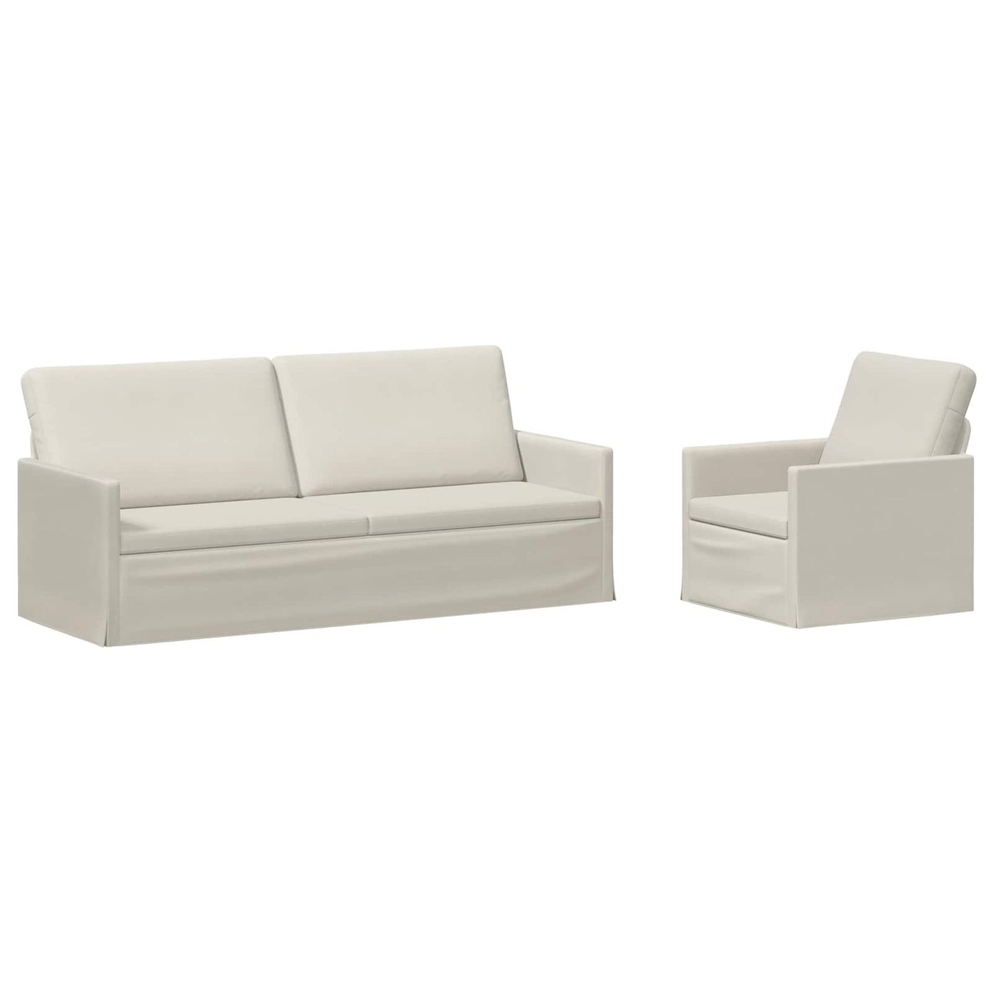 vidaXL Σετ Καναπέ 2 pcs Κρεμ Βελούδο