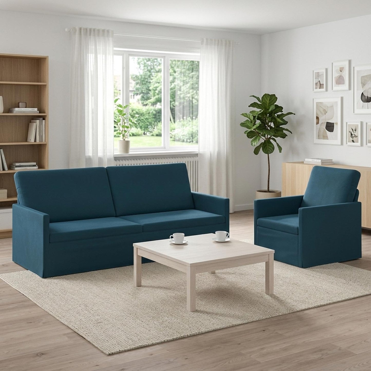 vidaXL Σετ Καναπέ 2 pcs Μπλε Βελούδο
