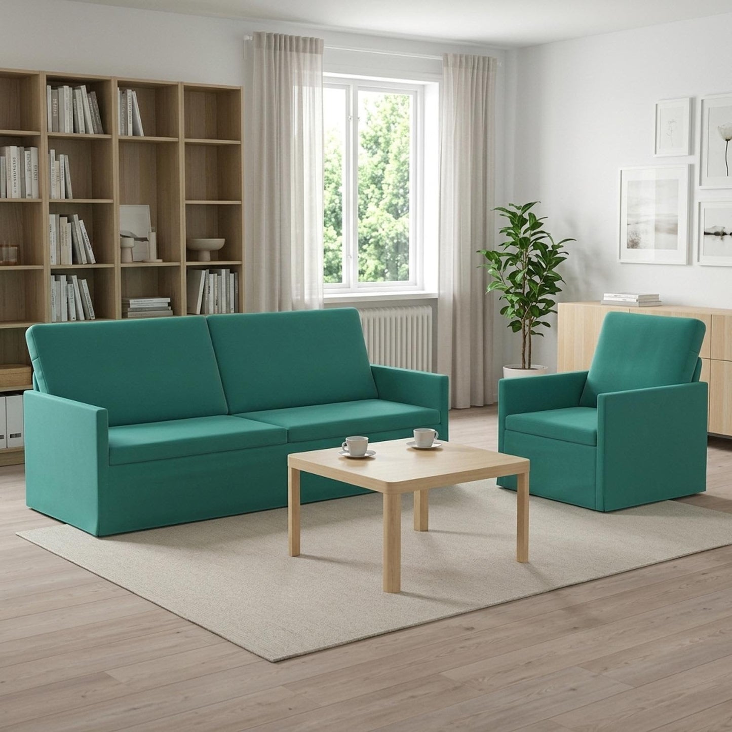 vidaXL Σετ Καναπέ 2 pcs Τιρκουάζ Βελούδο