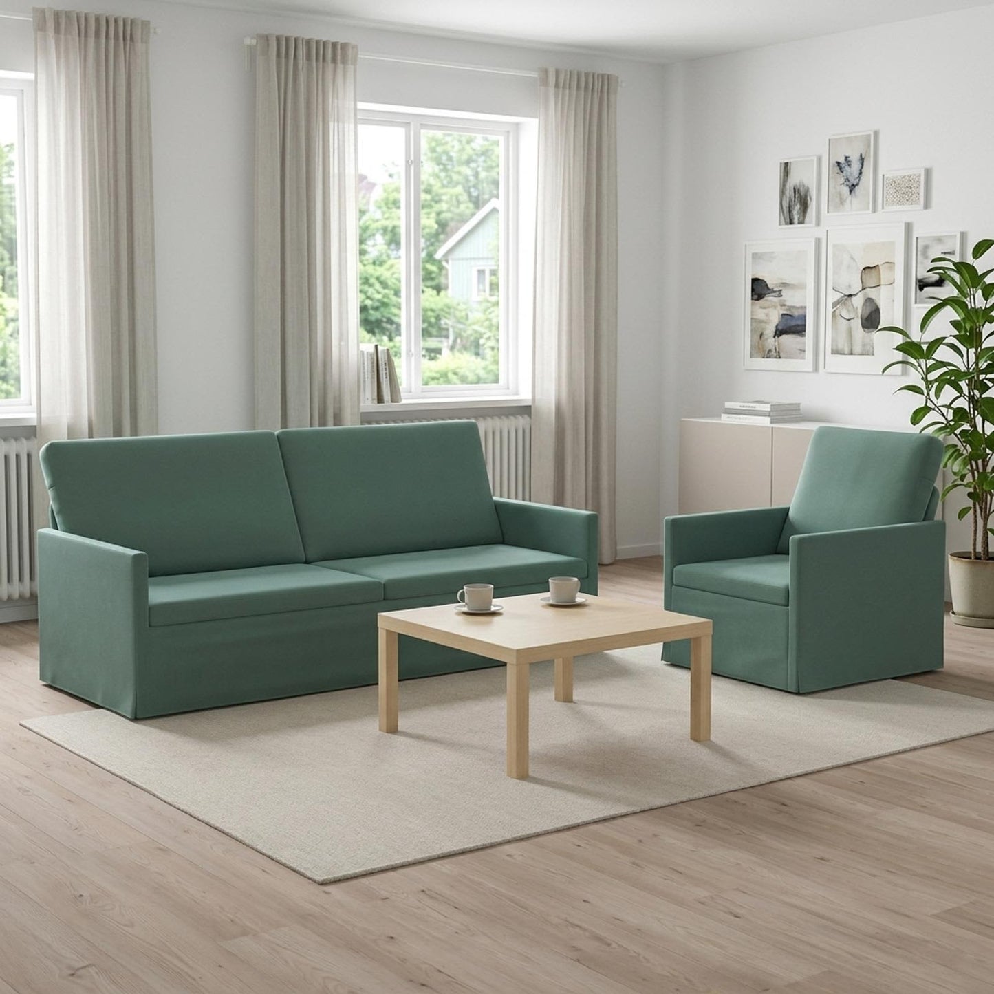 vidaXL Σετ Καναπέ 2 pcs Θαλασσί Βελούδο