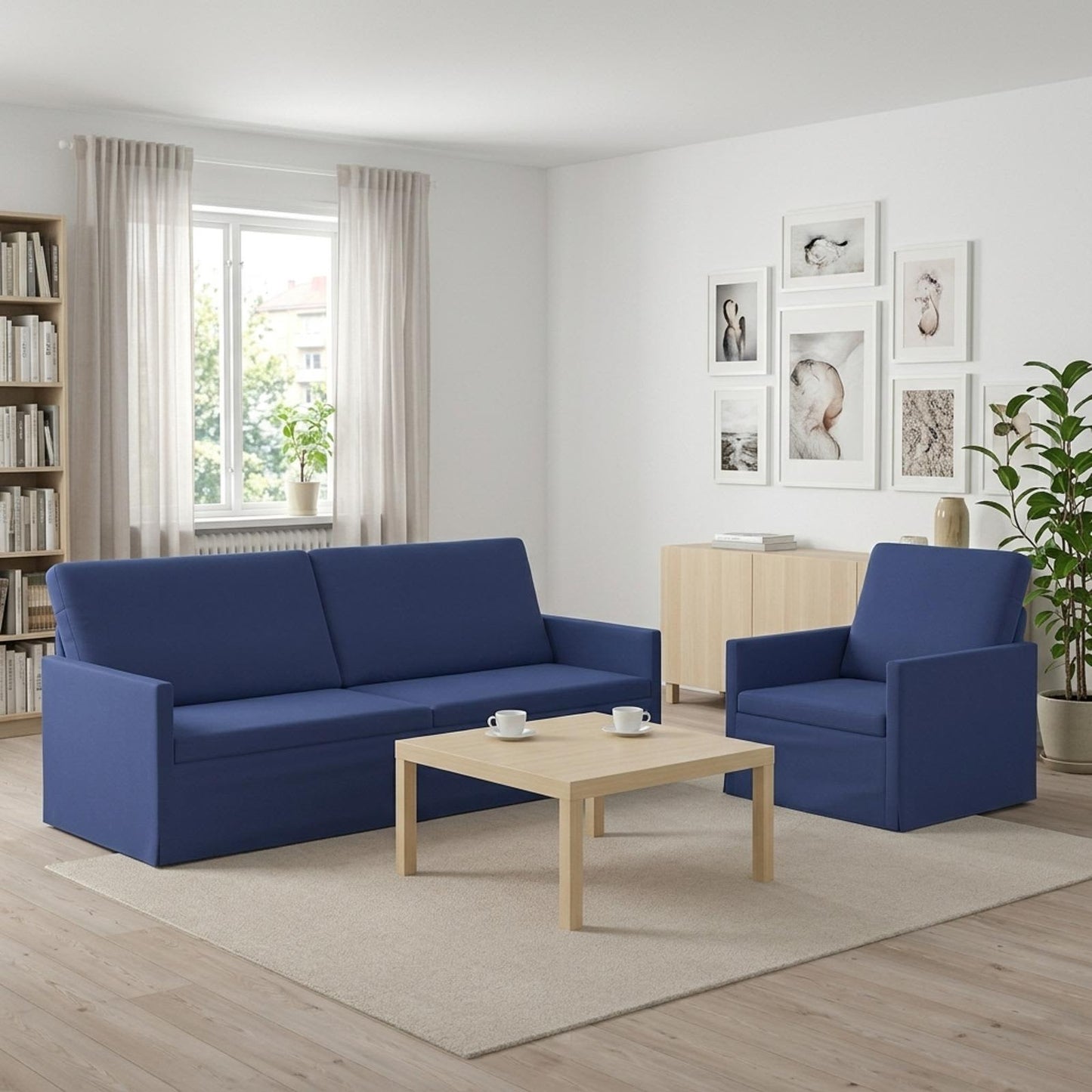 vidaXL Σετ Καναπέ 2 pcs Μπλε Αστυνομίας Βελούδο
