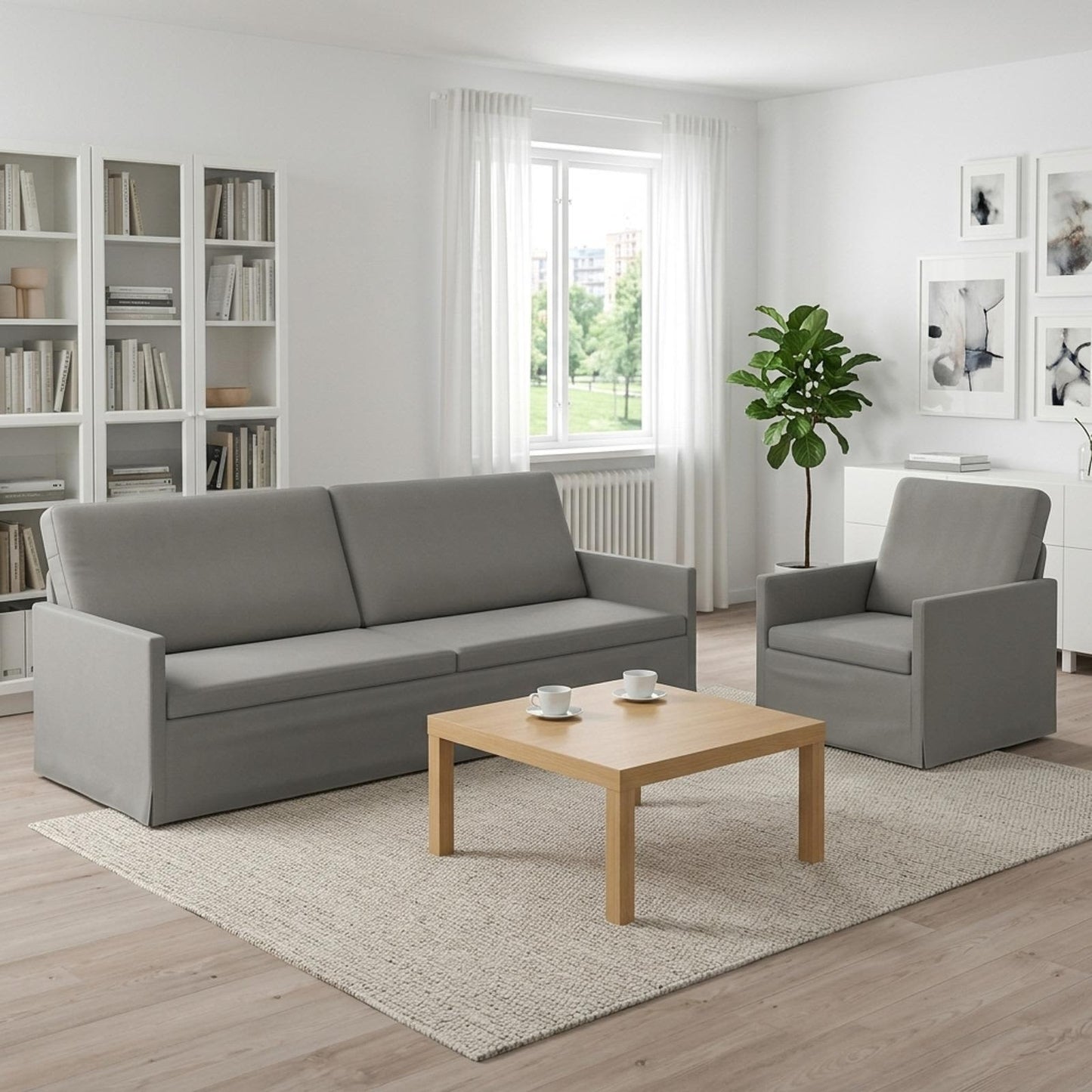 vidaXL Σετ Καναπέ 2 pcs Ανοιχτό γκρι Βελούδο