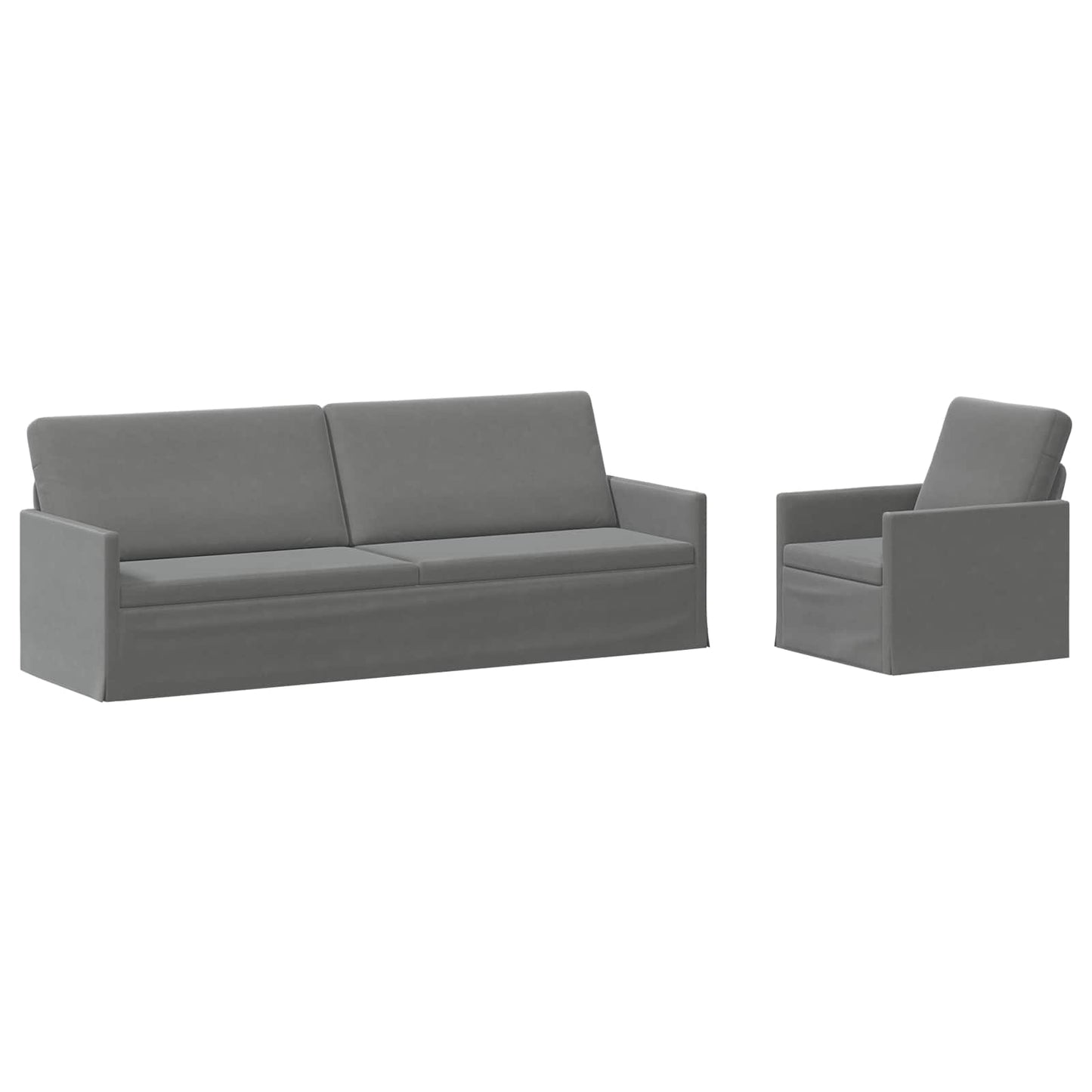 vidaXL Σετ Καναπέ 2 pcs Σκούρο Γκρι Βελούδο