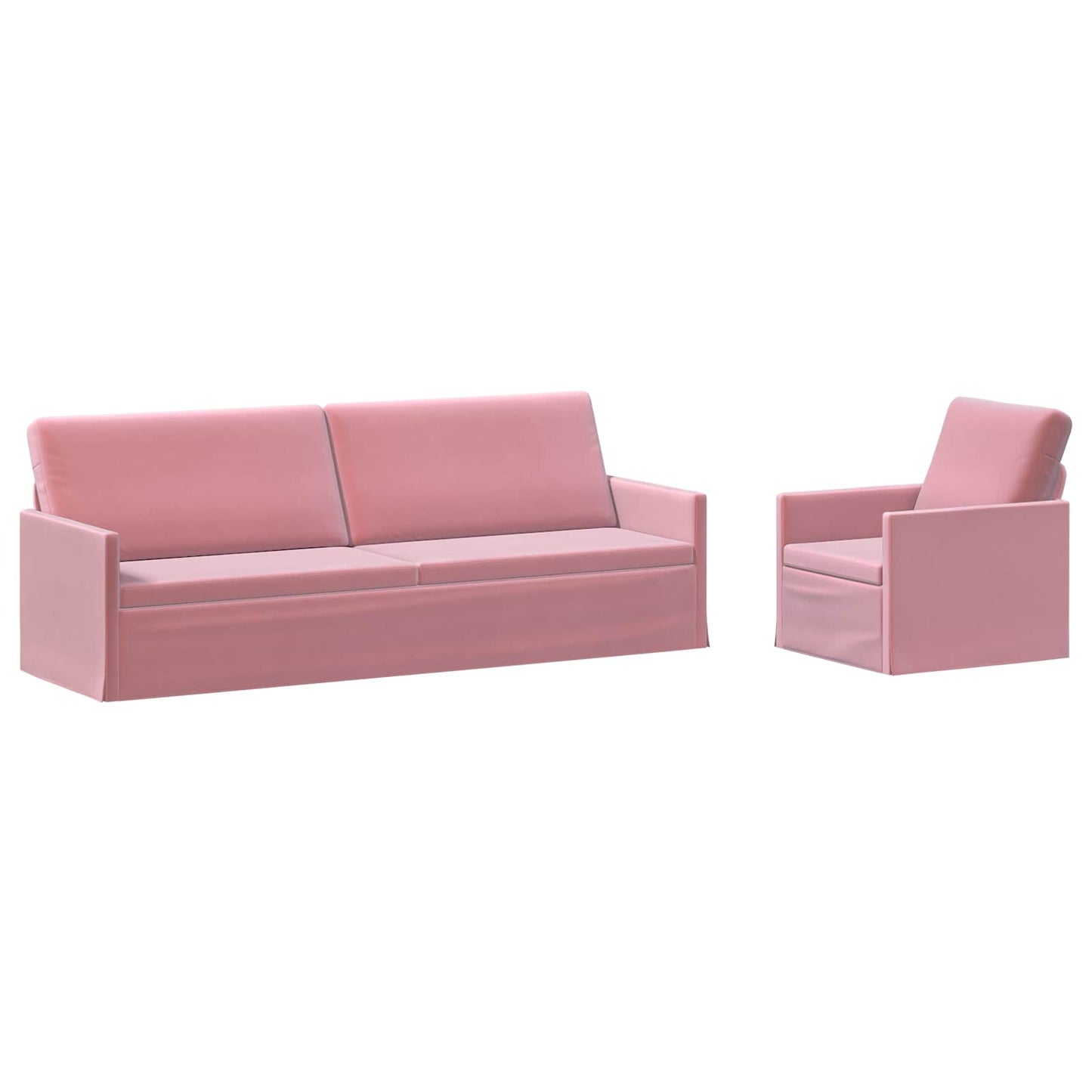vidaXL Σετ Καναπέ 2 pcs Ροζ Βελούδο